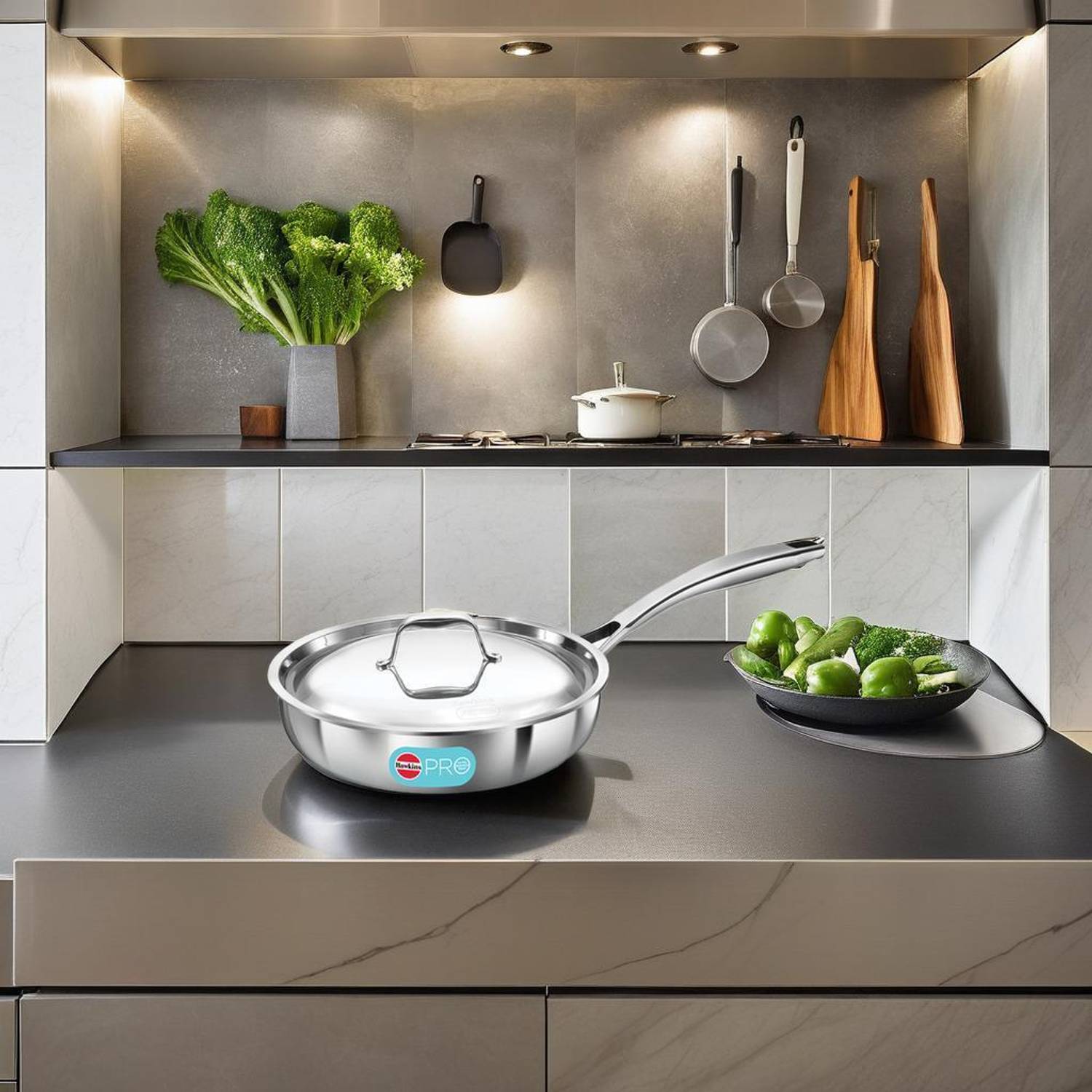 Hawkins Pro Frying Pan (PSF22S) Fry Pan 22 cm diameter with Lid 1