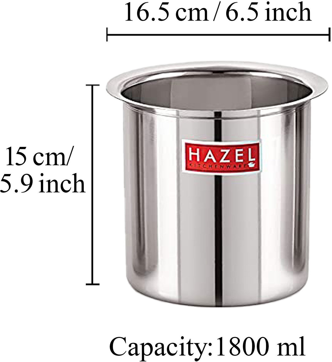 Image of HAZEL Steel Milk Pot with Lid Stainless Steel Milk Boiler Container Milk Boiling Tope /Bhagona /Patila Set with Lid 1.8 L capacity 16 cm diameter