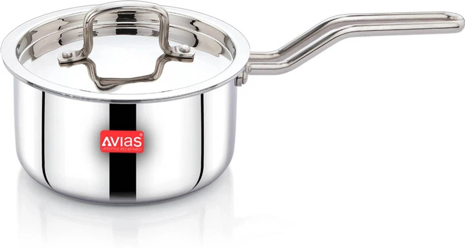 AVIAS AVI3 Triply Sauce Pan with SS lid 18 cm , Induction Base 2 L Pot 18 cm diameter 2 L capacity with Lid