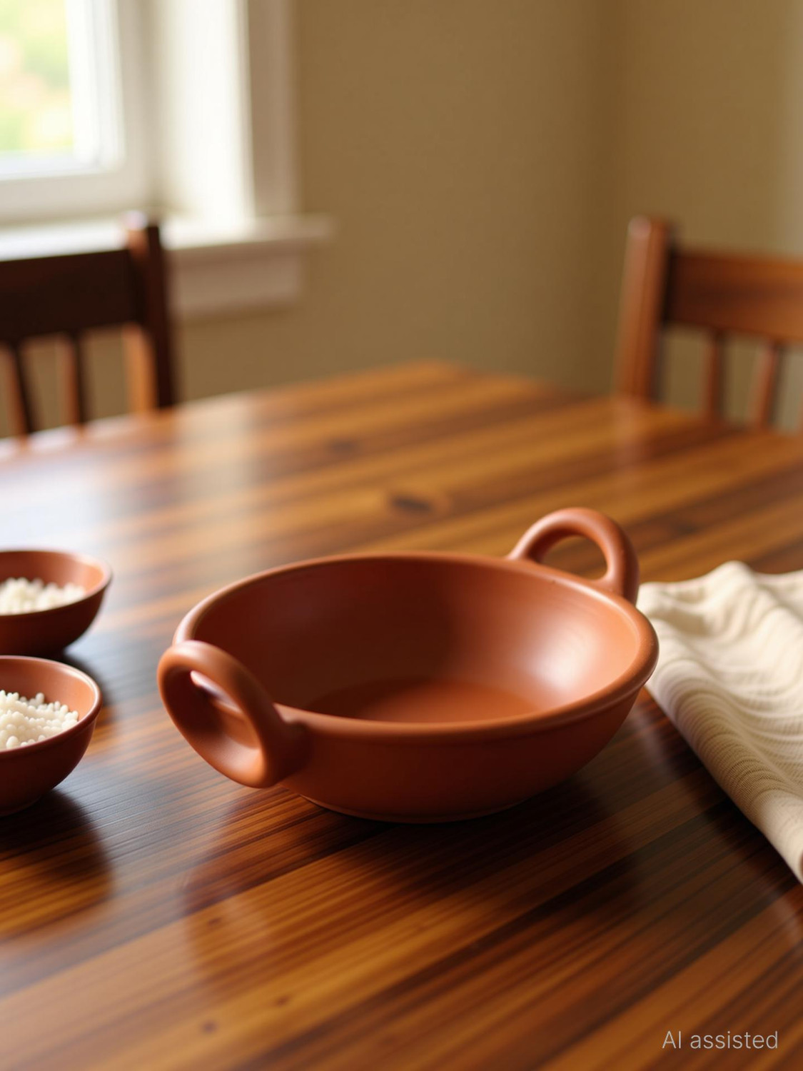 Image of Swadeshi Blessings Unglazed Clay | Mitti ke bartan | Earthen Kadai For Cooking Kadhai 24 cm diameter 1.8 L capacity