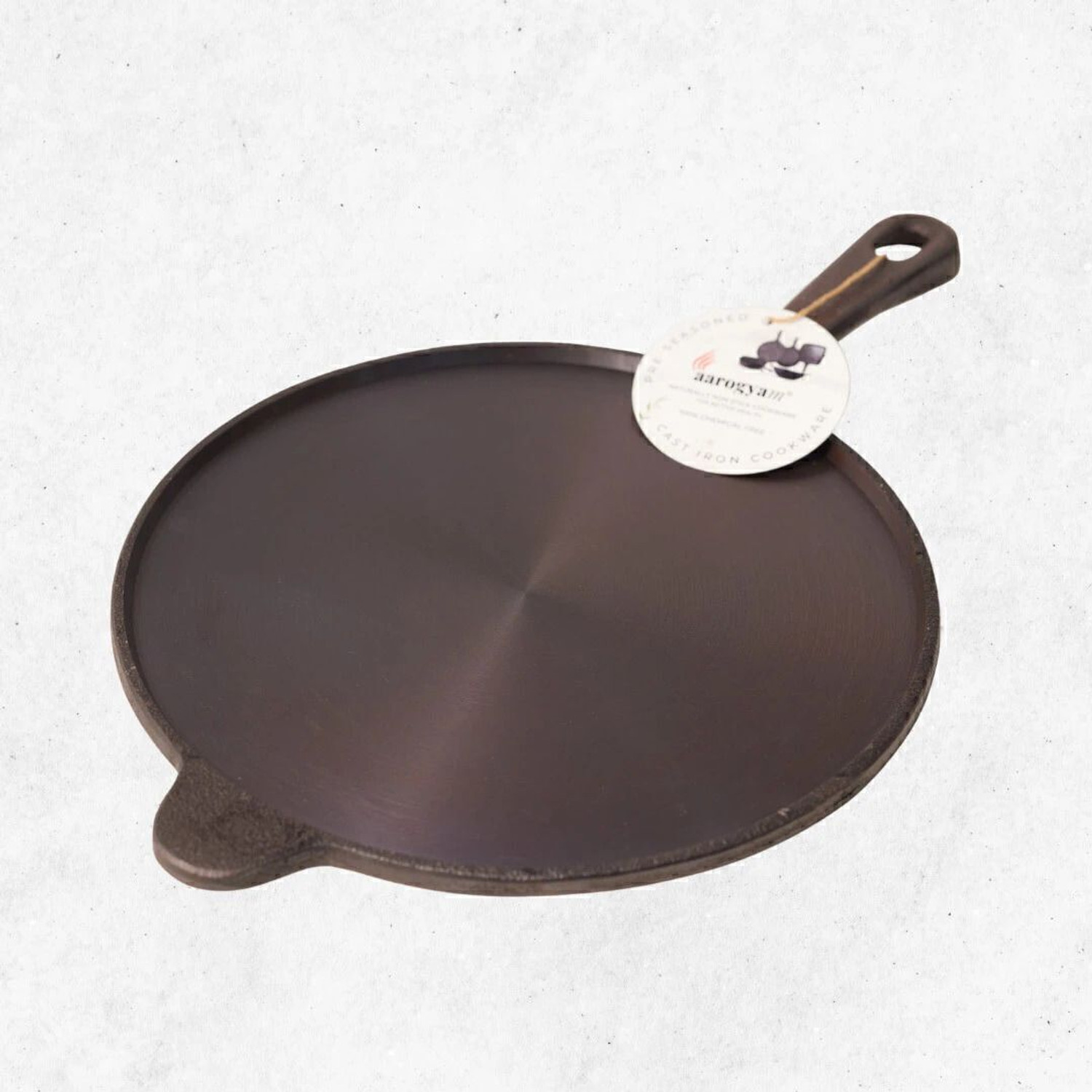 Image of Aarogyam Cast Iron Tawa Naturally Non Stick 11.5 Inch Diameter Tawa 29.2 cm diameter