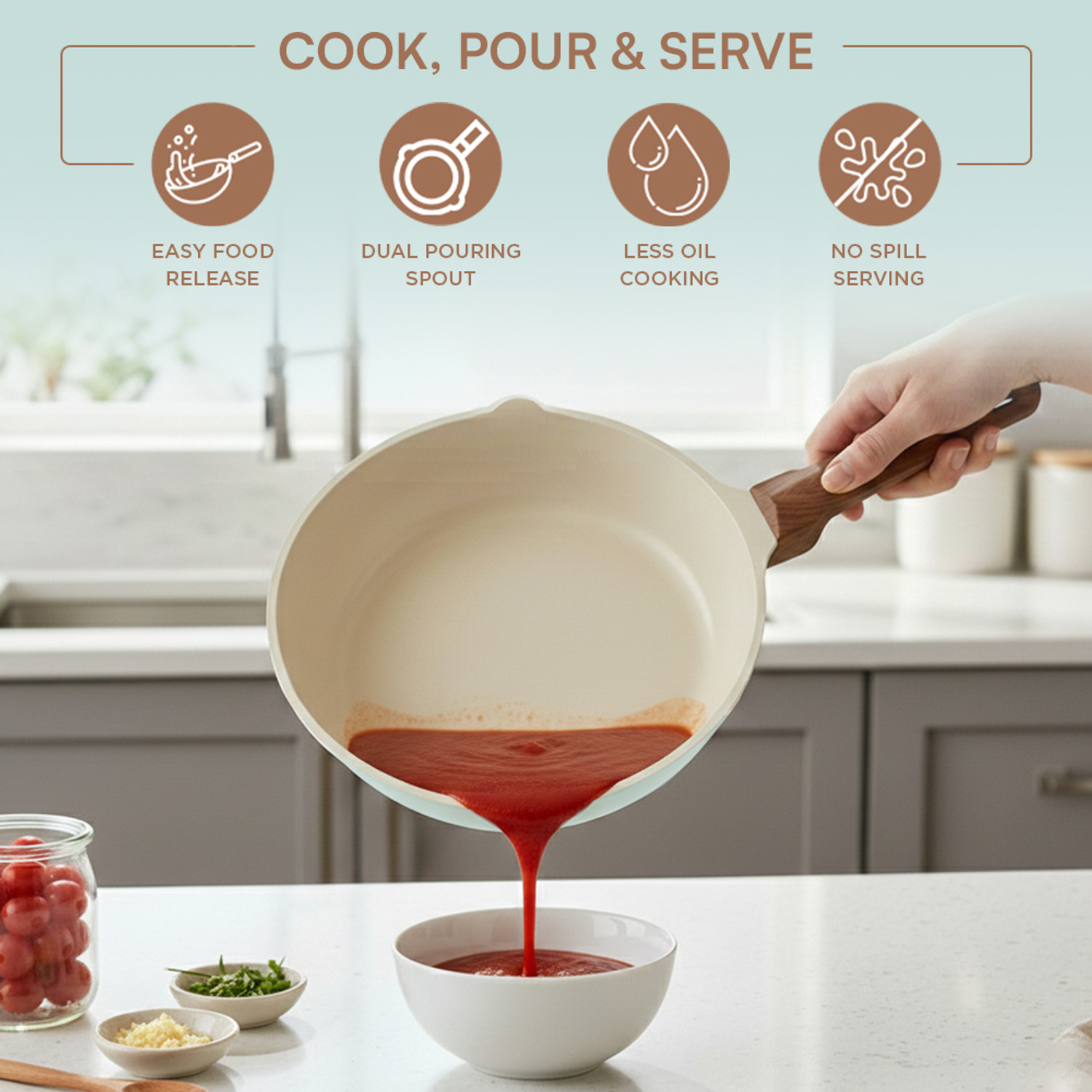 Image of VINOD Vinod Ceravit Non Stick Ceramic Fry Pan 26 cm diameter 2.5 L capacity