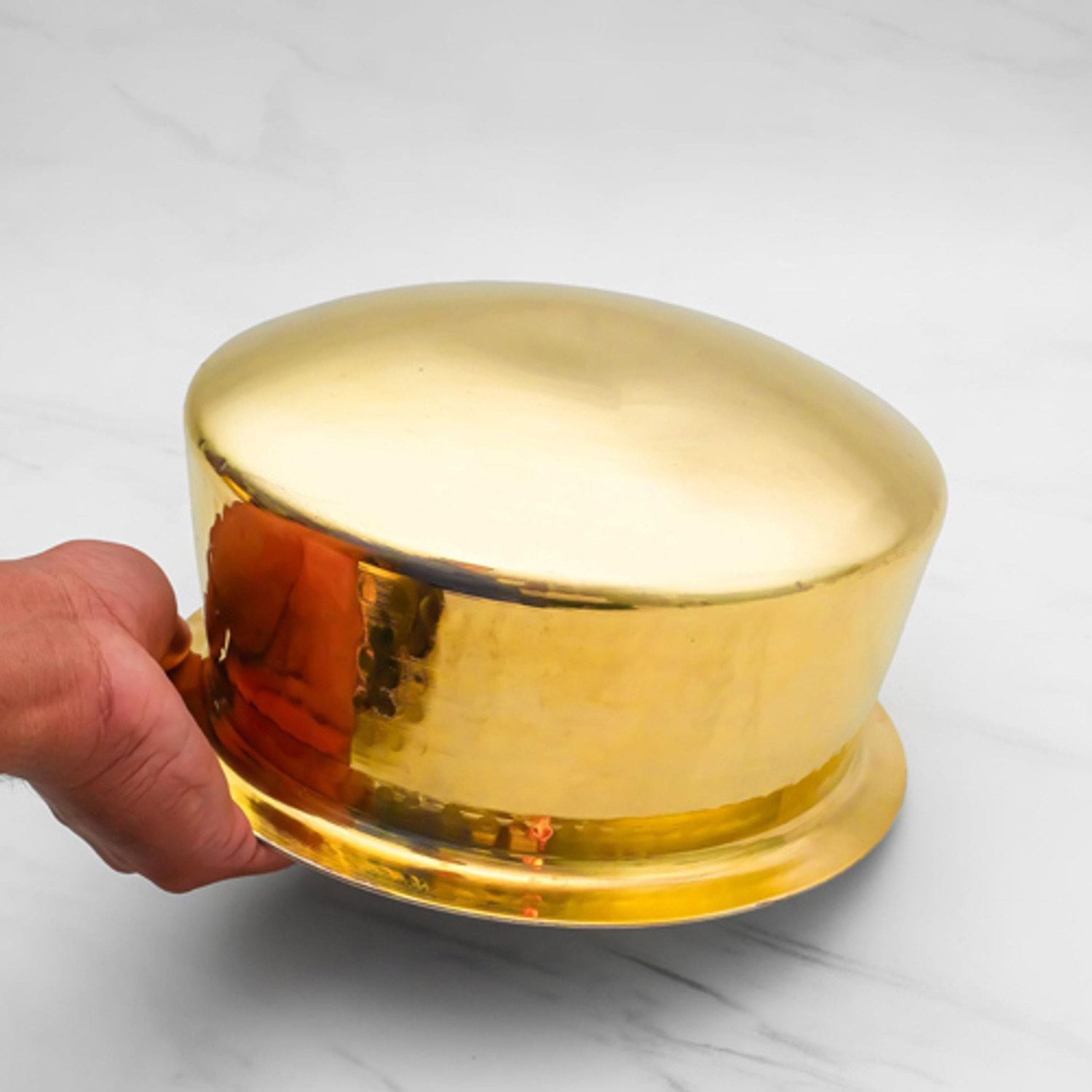 Image of Kansakruti Brass Hammered Kalai Coated Handi with Lid 2.5 Liter Handi 2.5 L with Lid