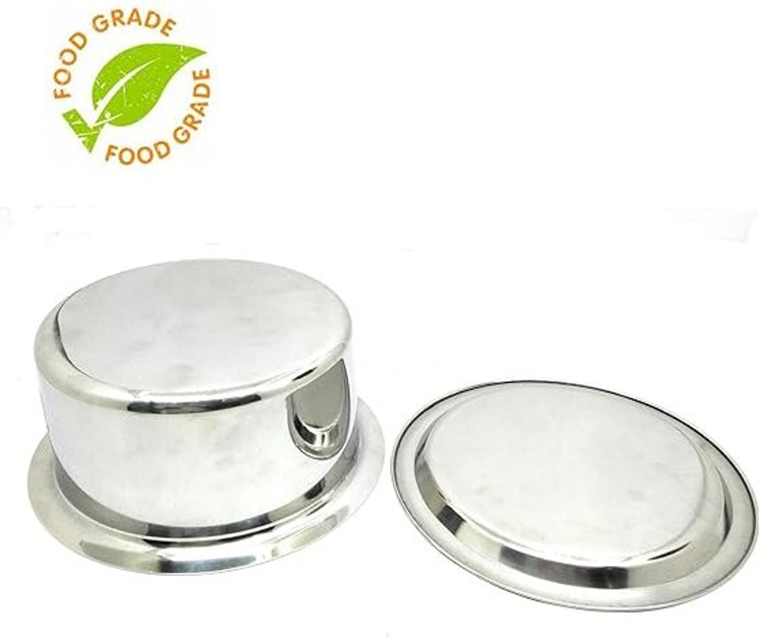 Image of SUPER HK PRODUCTS Steel Tope with Lid Heavy Gauge Flat Bottom Vessel Cooking Pot Bhagona Dekchi Tope /Bhagona /Patila with Lid 4 L capacity 21.58 cm diameter