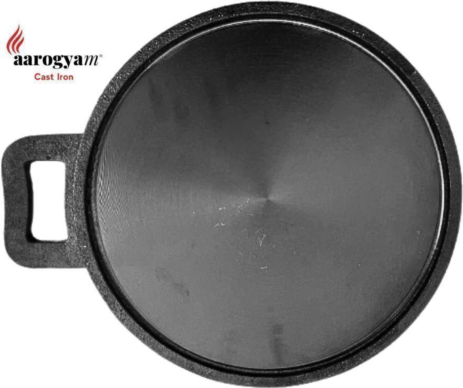 Image of Aarogyam Cast Iron Dosa / Roti Tawa Single Handle 12 Inches. Ferrolite Series. Tawa 30 cm diameter