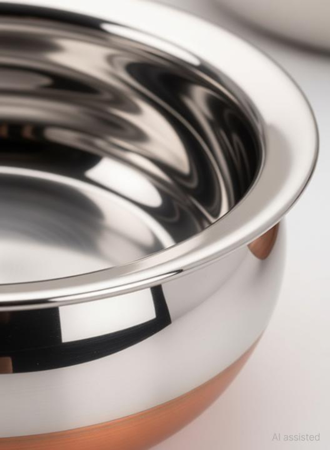 Image of PROJAIN STEEL Copper Bottom Handi Pot 5 Piece Set /Steel Handi Set 5 Piece Set /Cookware Chetty Combo Serving Handi Cookware Multi Purpose Capacity :- 500 ML , 750 ML , Handi 1 050 ,ML,1200 ML ,1500 ML Handi Handi 2 L