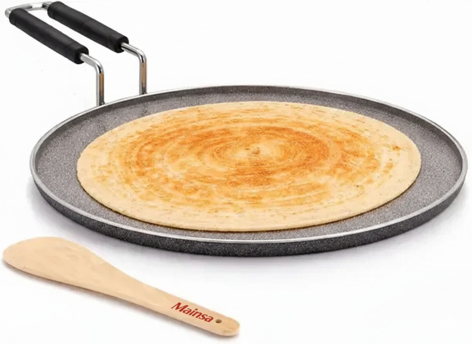 Image of Mainsa Non-Stick Dosa Tawa | Flat Round Dosa Tawa with Dual Handles Tawa 30 cm diameter