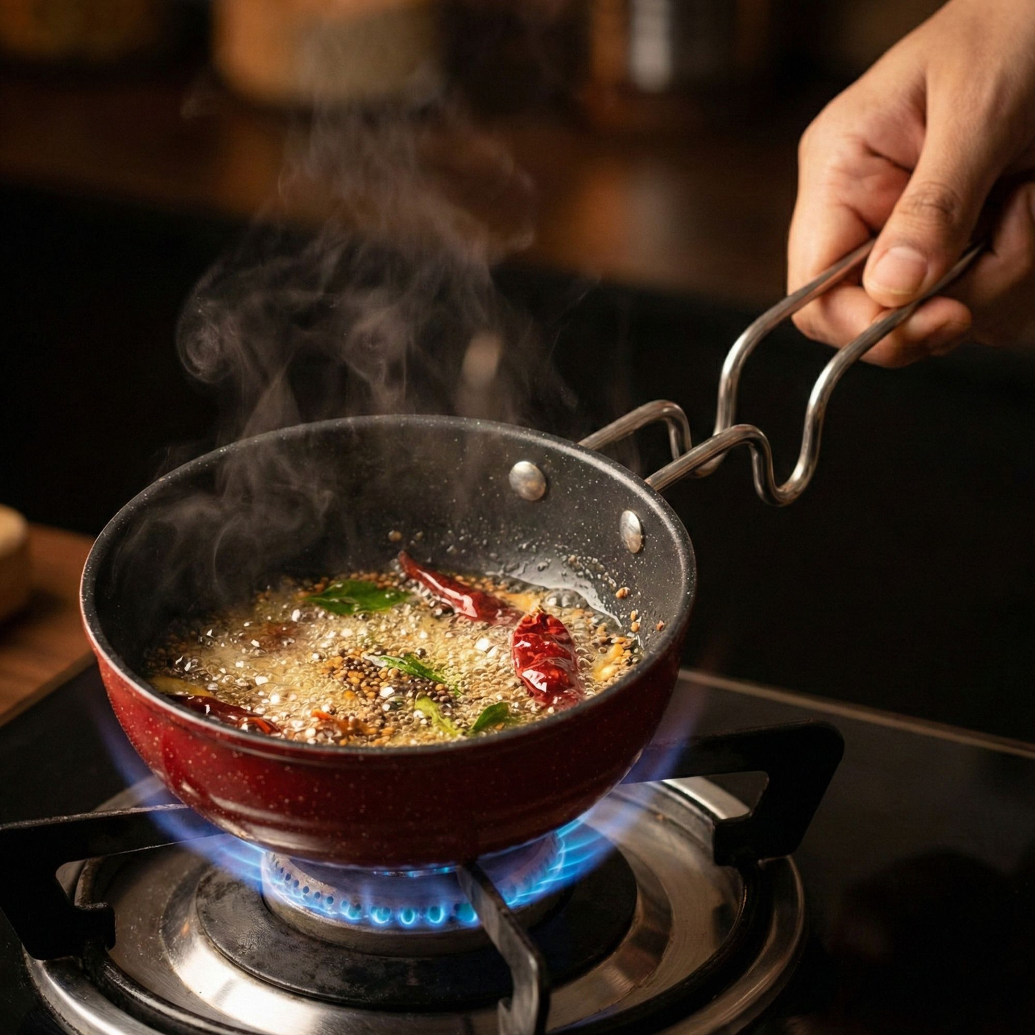 Image of Dozy Nonstick Tadka Pan 11 cm diameter 0.5L capacity Hard Anodised induction bottom Tadka Pan 11 cm diameter 0.17 L capacity