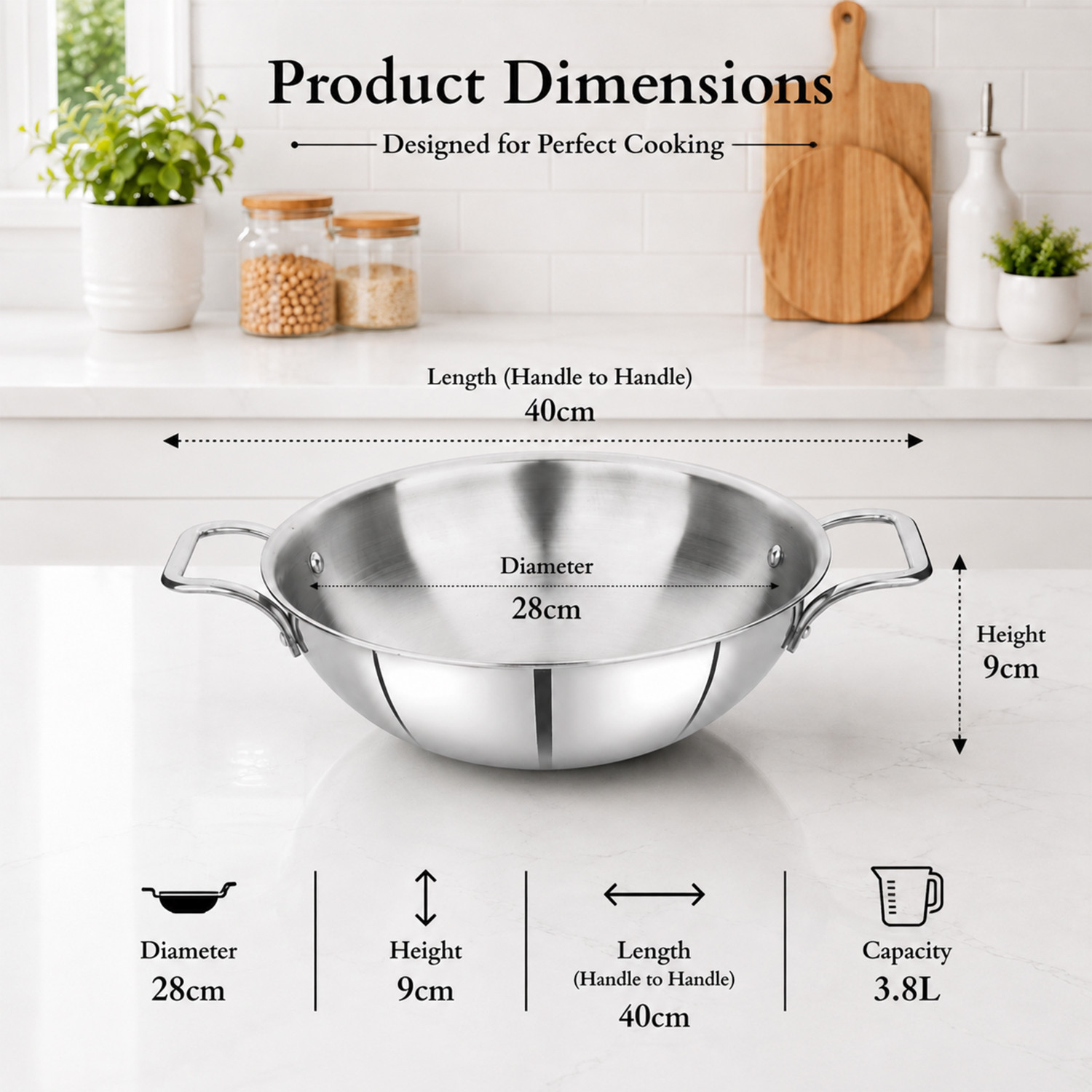 Image of Sigri-wala Cook Healthy Kadhai 28 cm diameter 3.8 L capacity