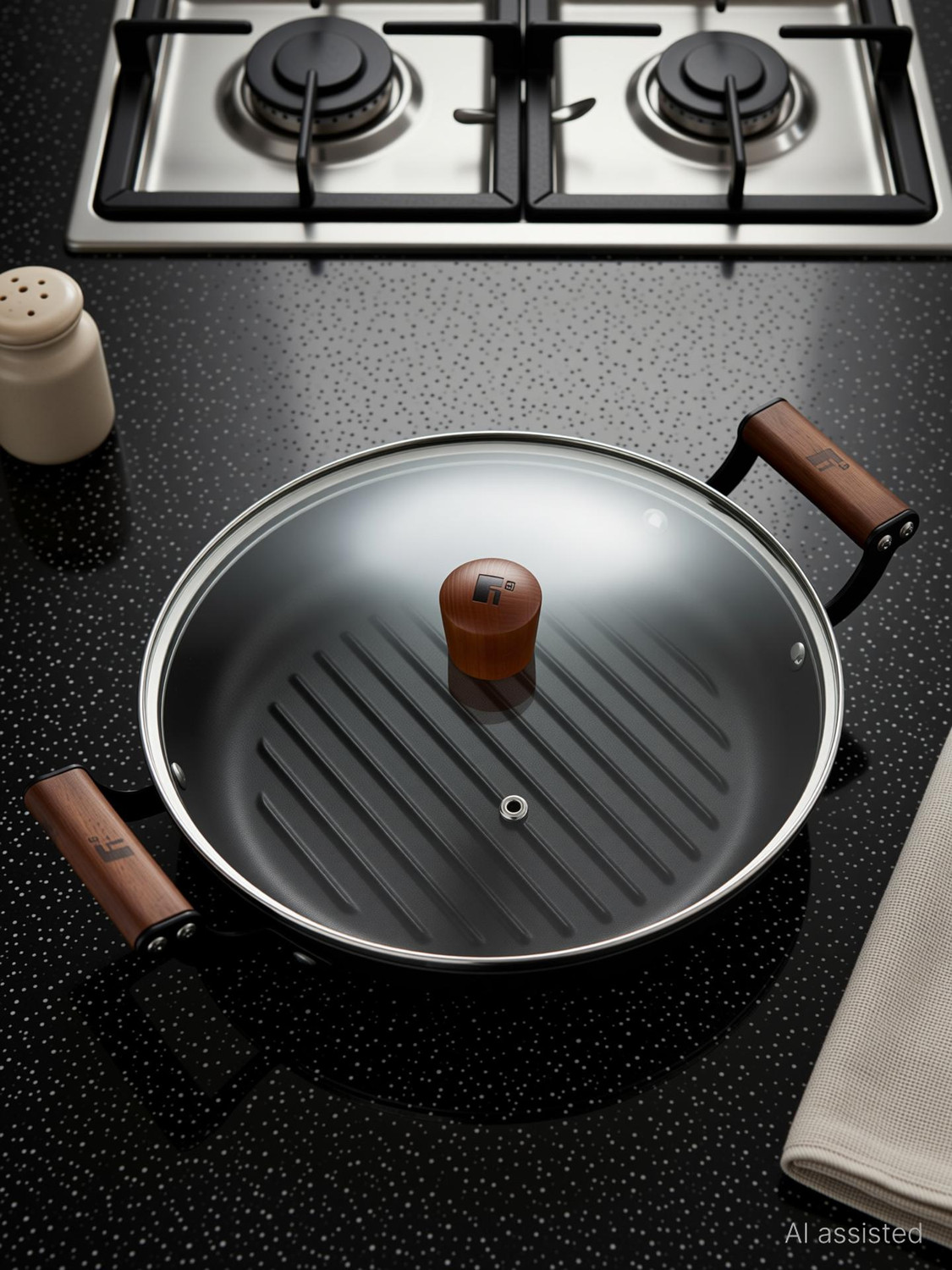 Image of BERGNER Odin Grill Pan 28 cm diameter with Lid 0 L capacity