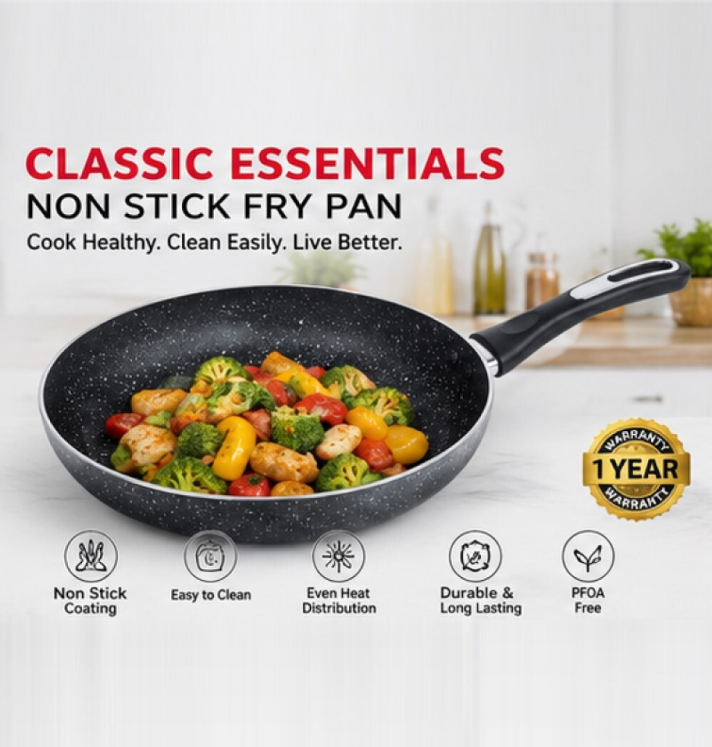 Image of Classic Essentials Craft Non Stick Cookware Fry Pan 24 cm diameter 1.7 L capacity