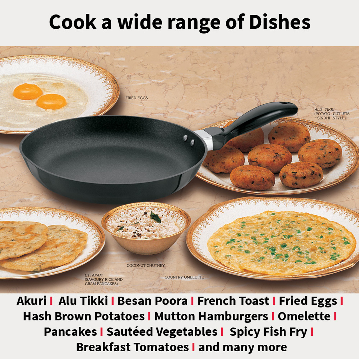 Image of Hawkins 24cm Frying Pan, Black (INF24) Fry Pan 24 cm diameter 1.5 L capacity