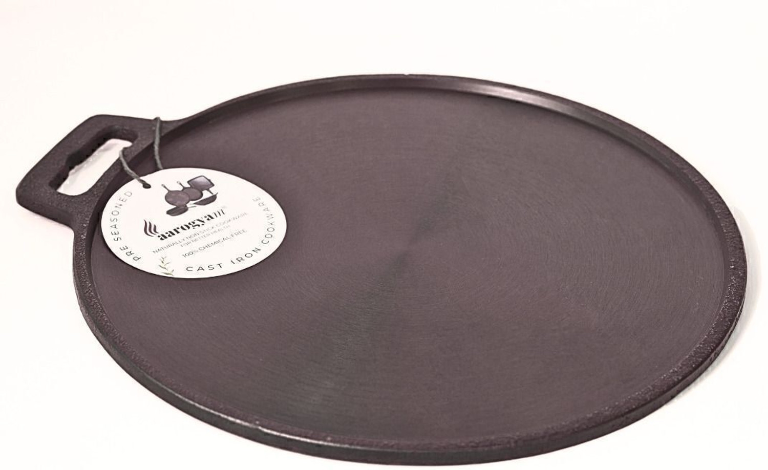 Image of Aarogyam Cast Iron Dosa Tawa Single Handle, Pre Seasoned, 12 Inch Diameter Tawa 31 cm diameter