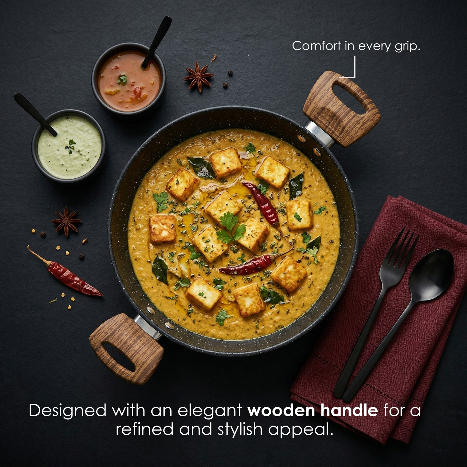 Image of Sigri-wala FlexForged Technology Kadhai 24 cm diameter 2.7 L capacity
