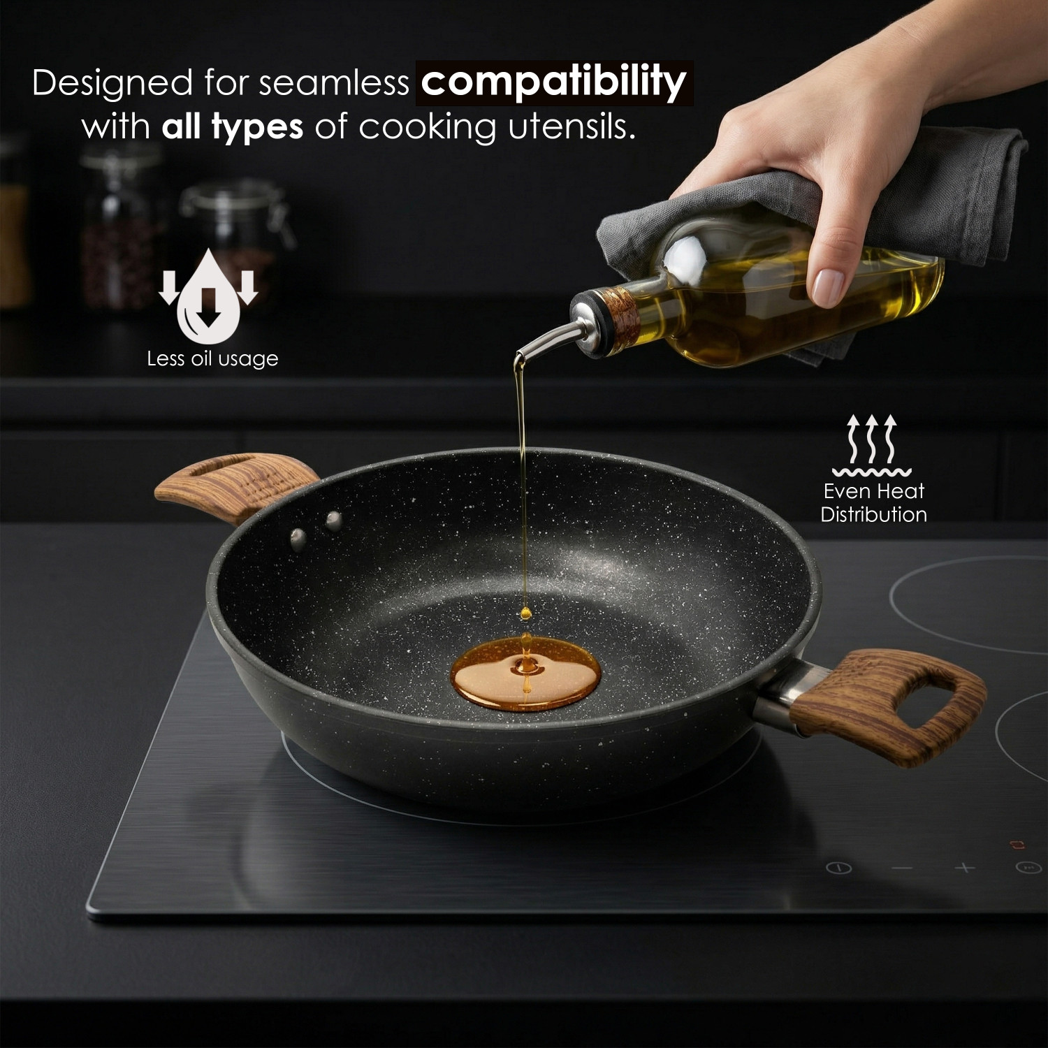 Image of Sigri-wala FlexForged Technology Kadhai 24 cm diameter 2.7 L capacity