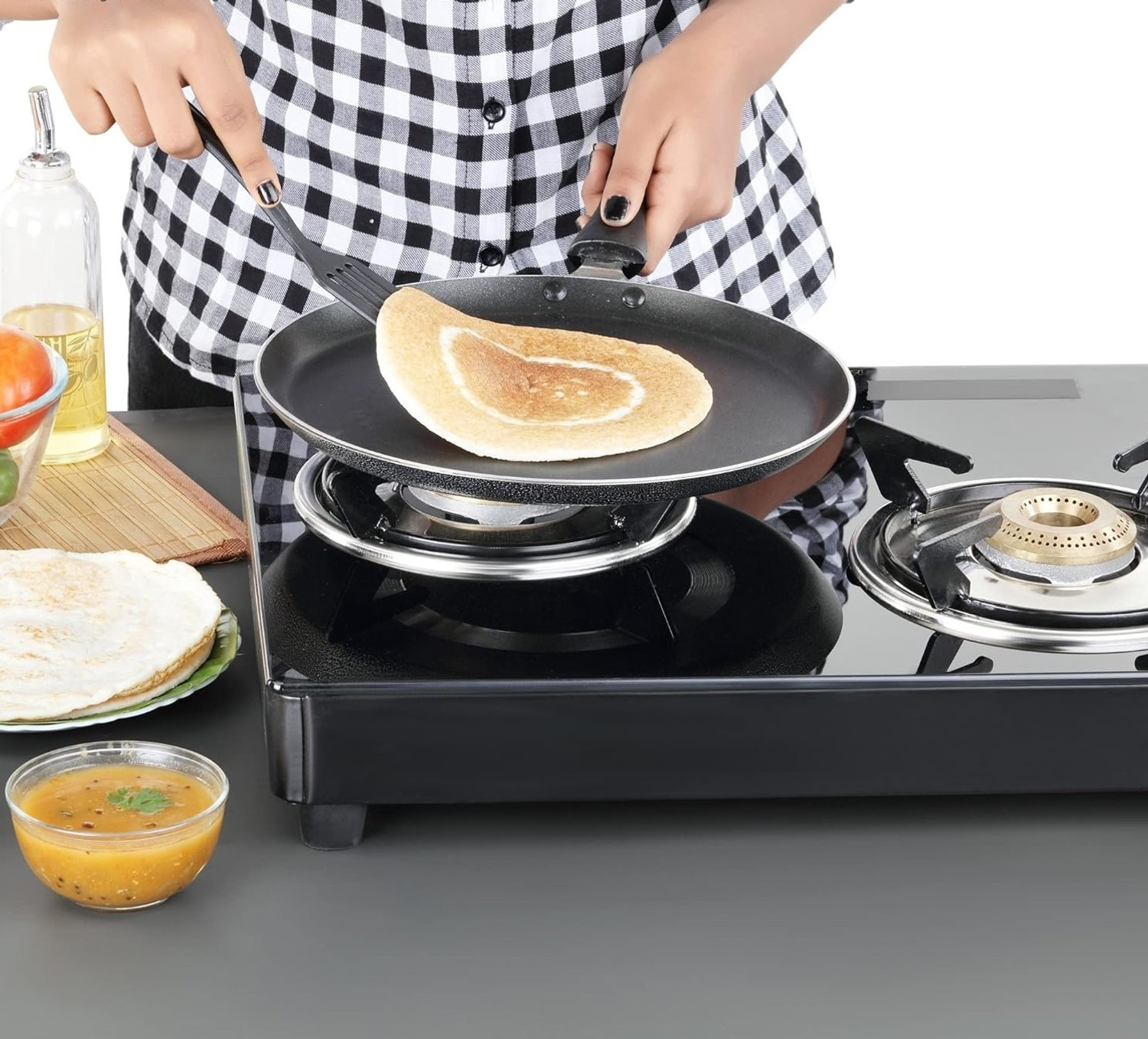 Image of Masox Store Non Stick Coating Dosa Roti Pudla Paratha Tawa Tawa 23 cm diameter