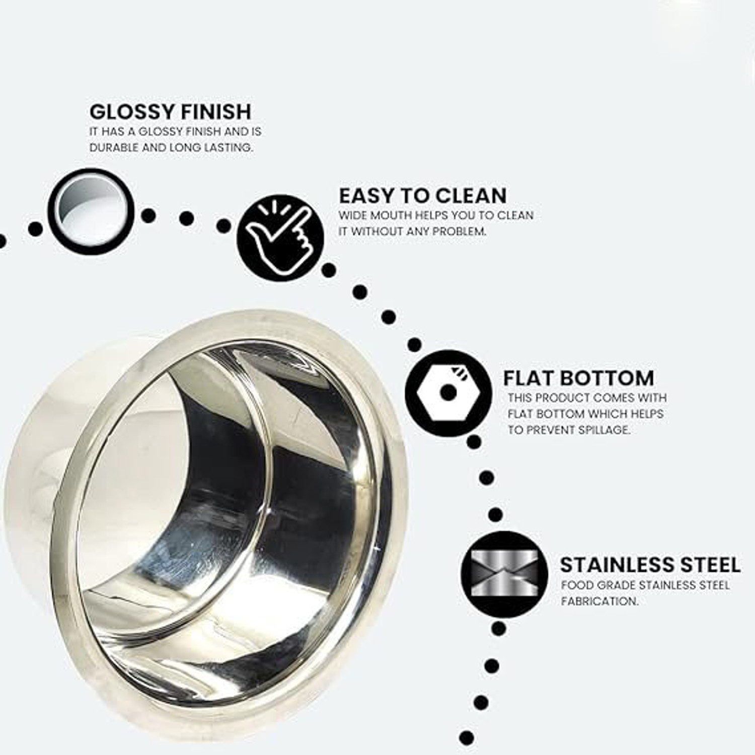Image of SUPER HK PRODUCTS Steel Tope with Lid Heavy Gauge Flat Bottom Vessel Cooking Pot Bhagona Dekchi Tope /Bhagona /Patila with Lid 4 L capacity 21.58 cm diameter