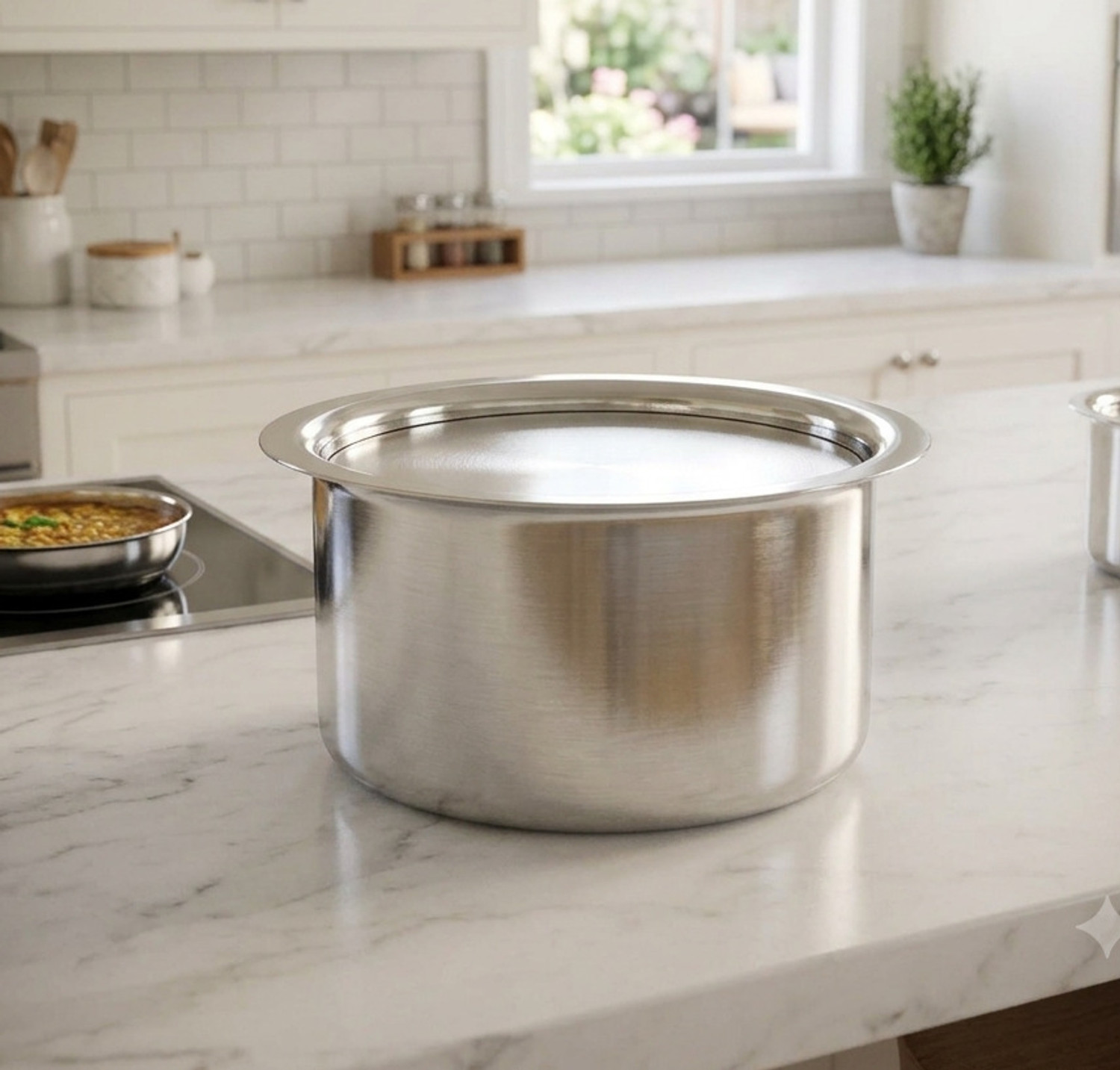 Image of THE RK GROUP Patila | Pot | Bagona | Tope | Tapeli | Patila Bartan of Steel for Daily use l Tope /Bhagona /Patila 5 L capacity 30 cm diameter