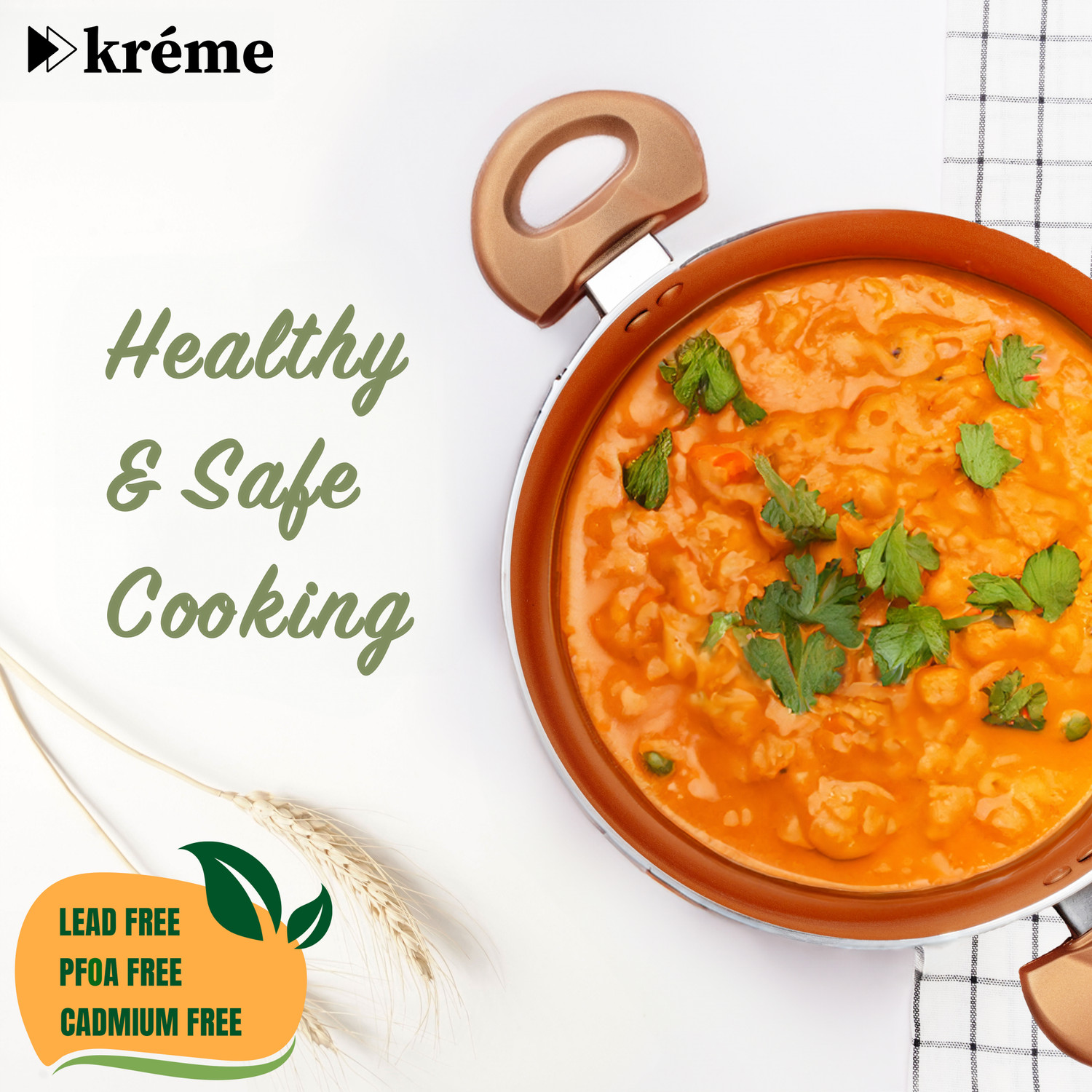 Image of Kreme Sonet Biriyani / Casserole Pot 25.5 cm diameter 4.5 L capacity with Lid