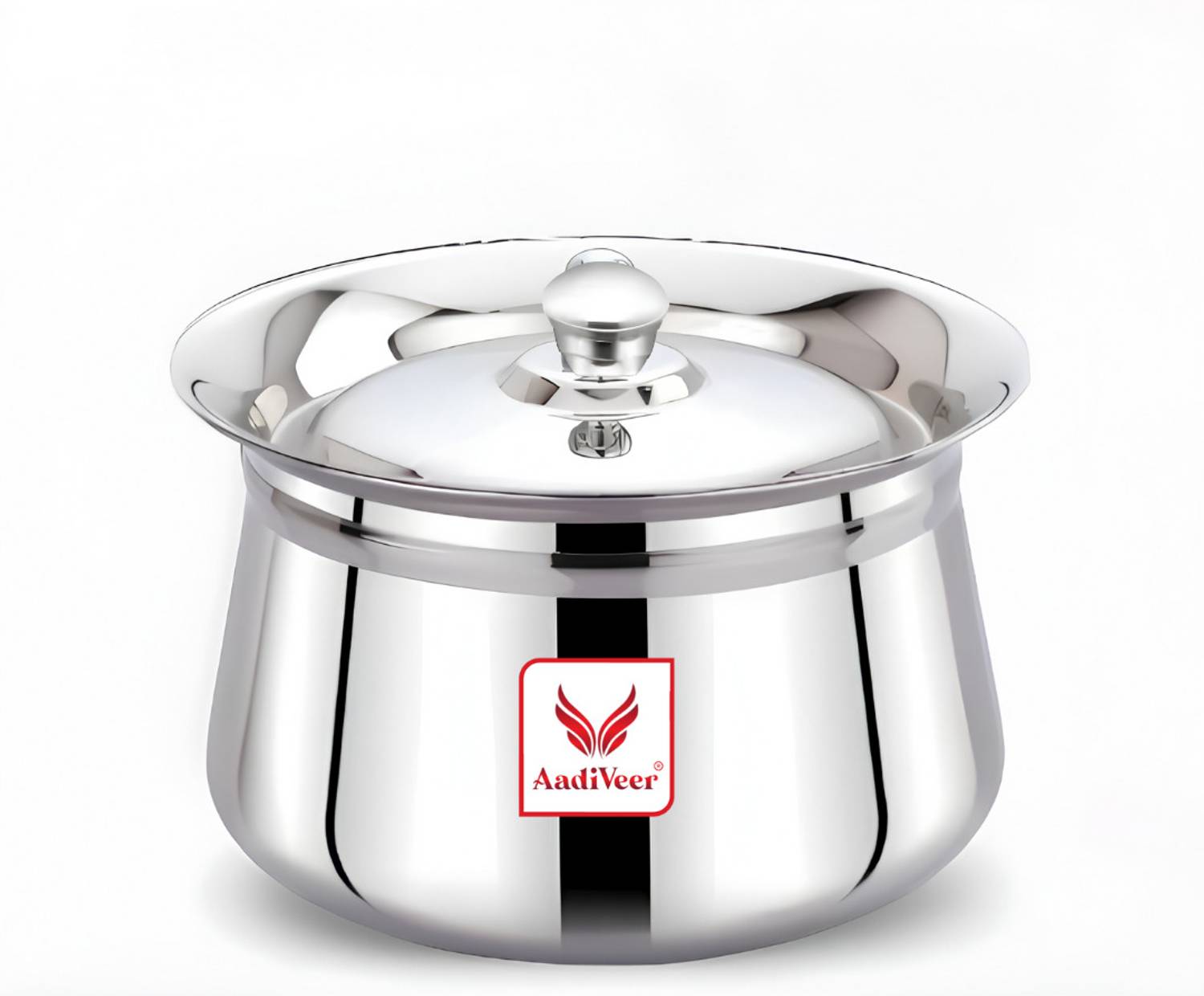 AadiVeer 400ml Heavy Guage Steel Handi/Milk Pot/Curd Handi With Lid Handi 0.4 L with Lid