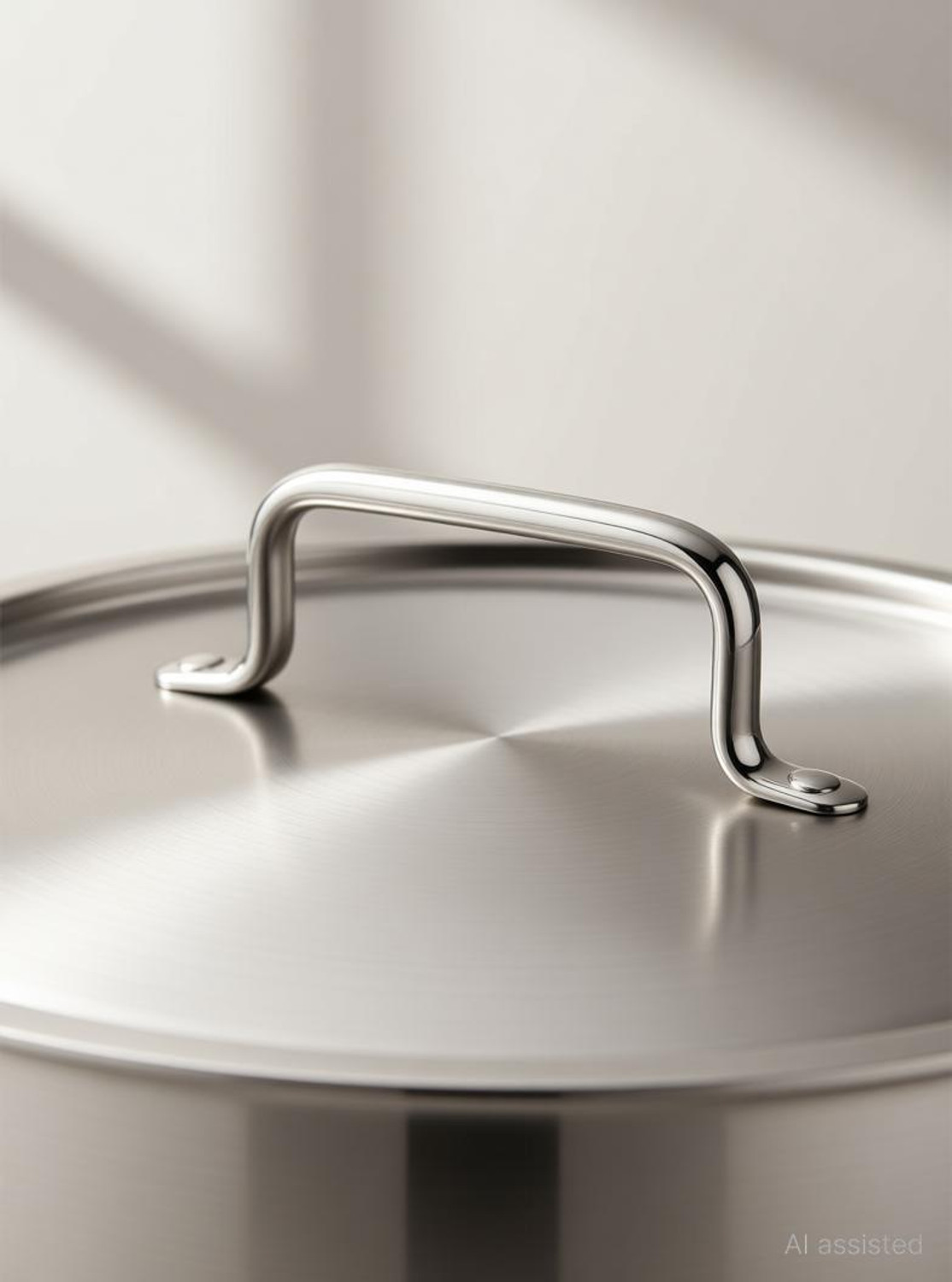 Image of moksh TriPly SS Cook & Serve Casserole / Shallow Biryani Pan / Stew Pot / Handi Pot 26 cm diameter 4 L capacity with Lid