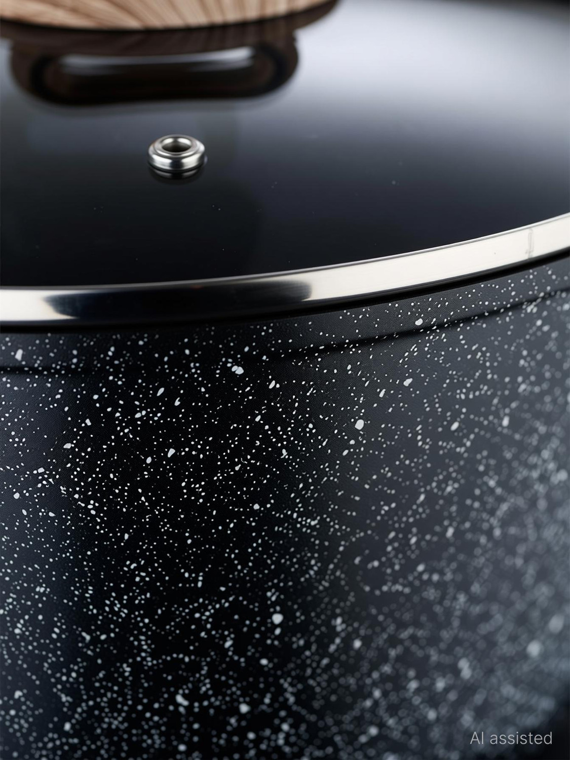 Image of BERGNER Ultimate ILag Marble Non-Stick Induction Base Dutch Oven with Lid 3.8 L capacity 24 cm diameter