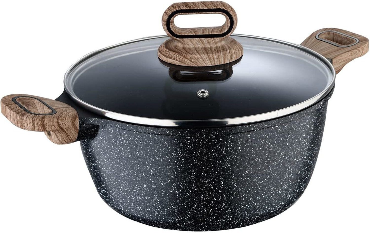 Image of BERGNER Ultimate ILag Marble Non-Stick Induction Base Dutch Oven with Lid 3.8 L capacity 24 cm diameter