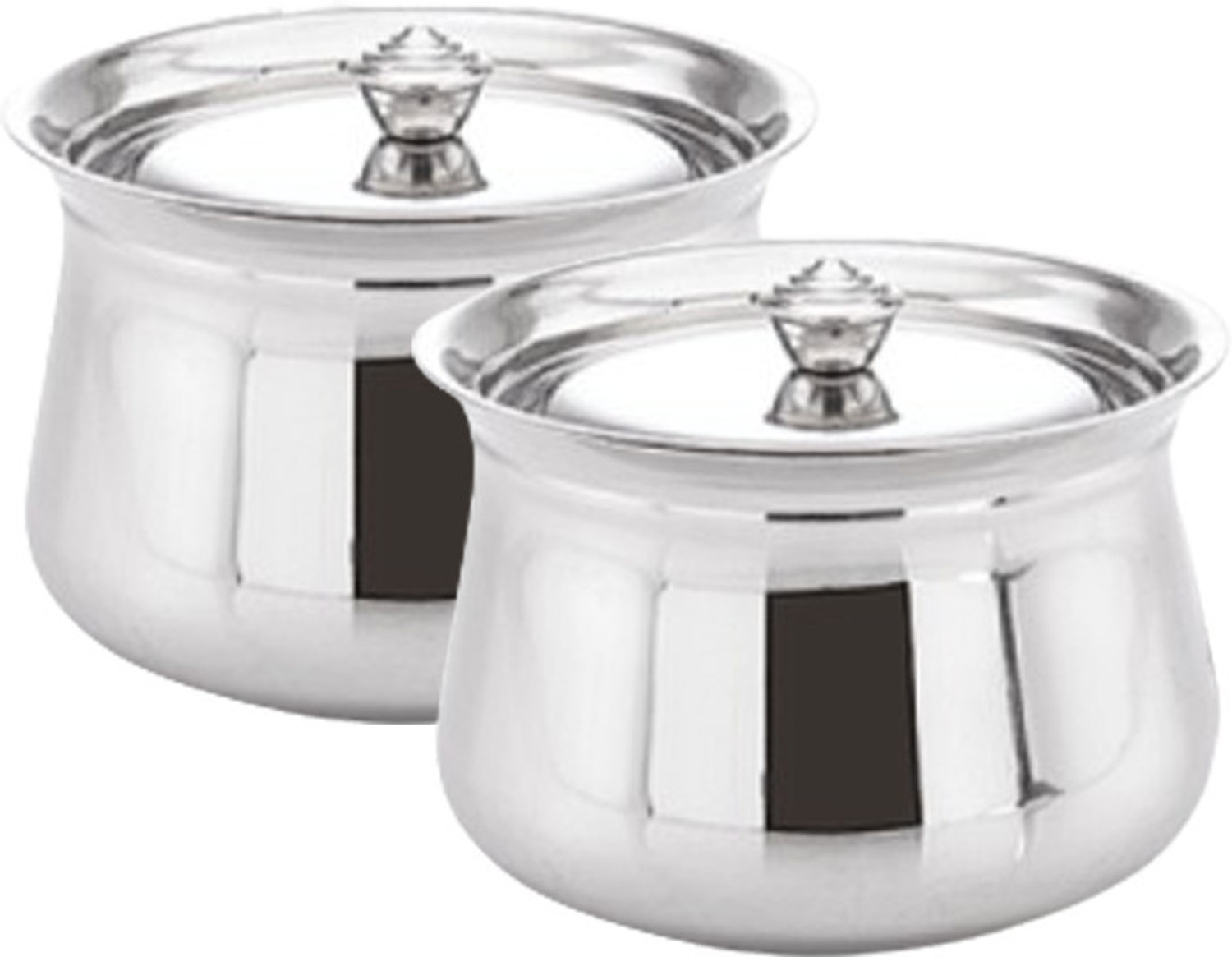 Image of AadiVeer 20G Stainless Steel Handi | Milk Pot | Steel Pot | Dahi Handi With Lid Pot 11 cm, 13 cm diameter 0.4 L, 1 L capacity with Lid