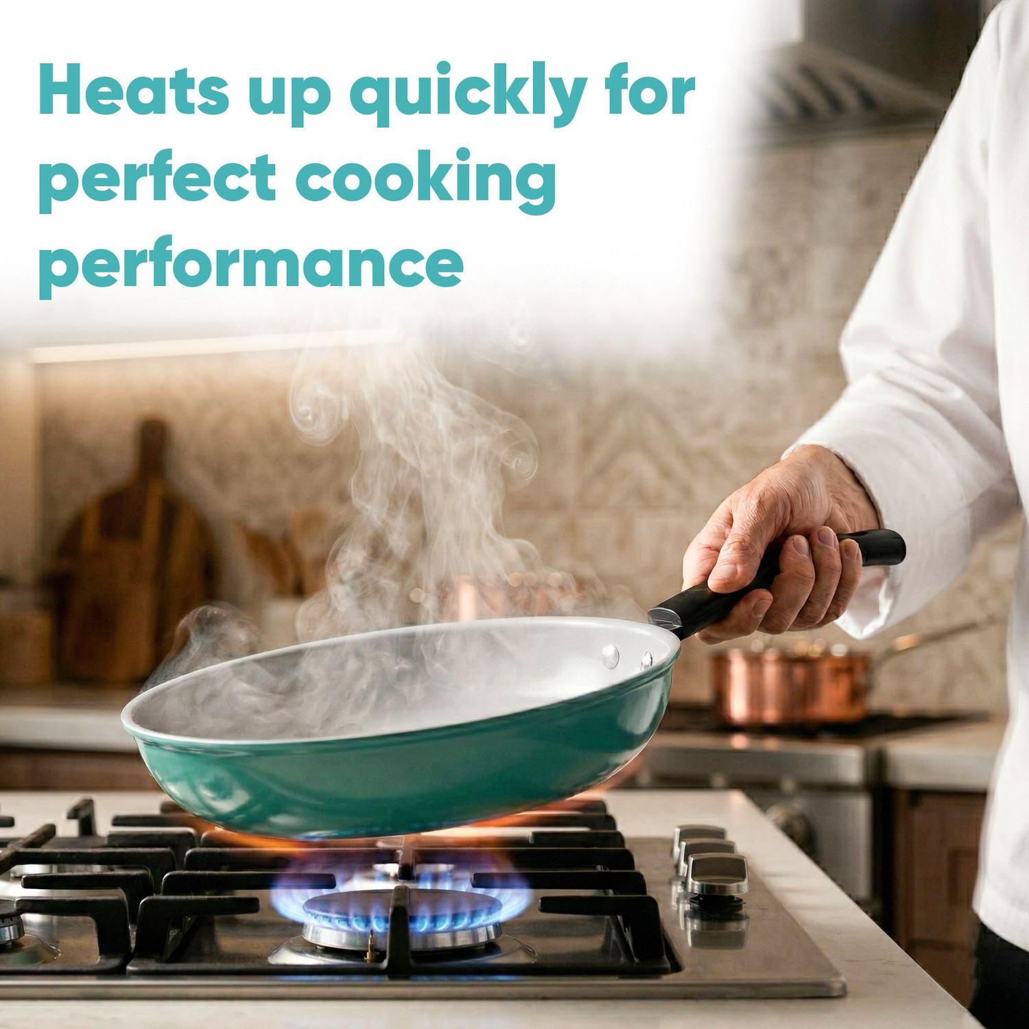 Image of Dozy Premium Non-Stick 23cm Aqua Frypan with Cool-Touch Handle & Gray Interior Fry Pan 23 cm diameter 1.5 L capacity