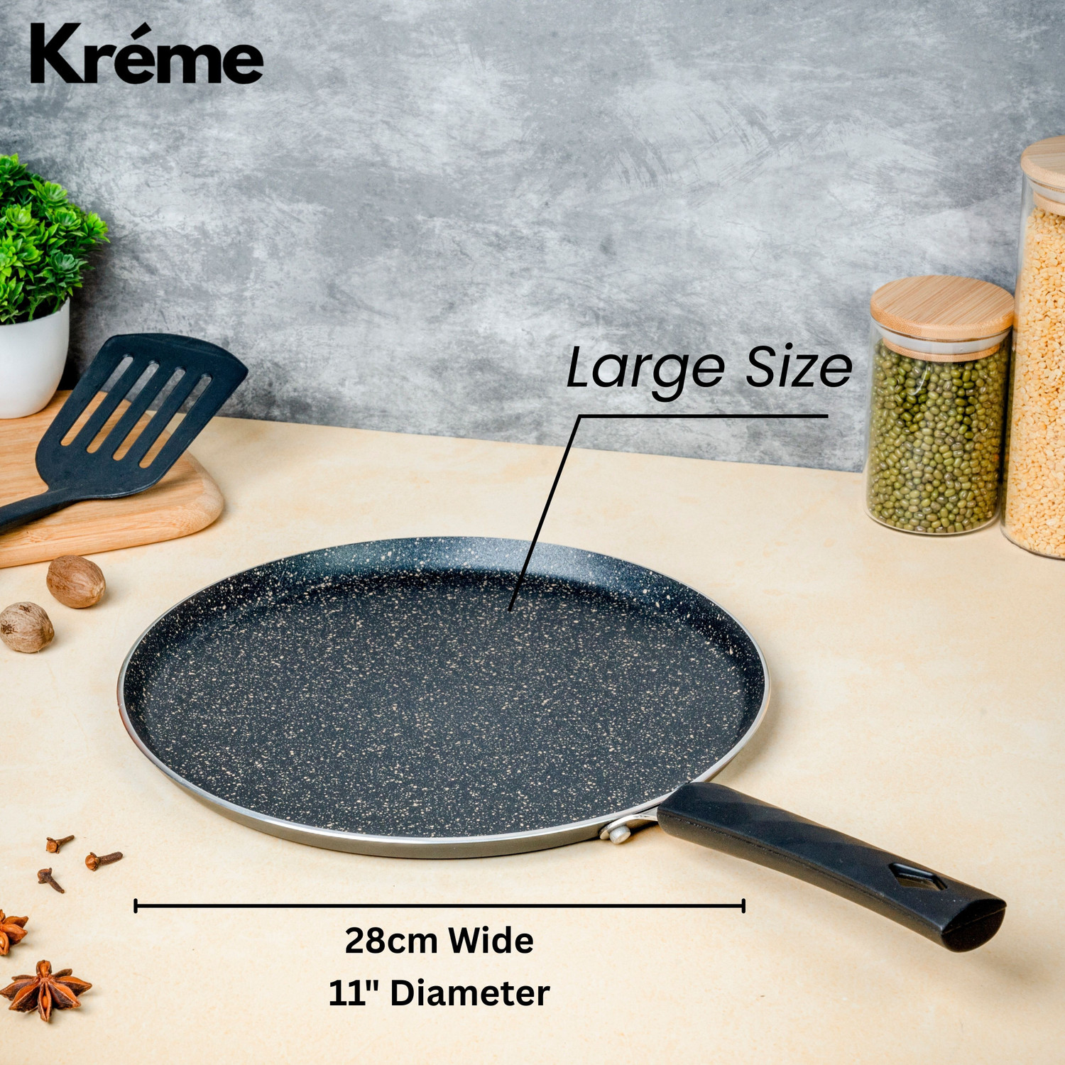 Image of Kreme Petals Granite Tawa 28 cm diameter