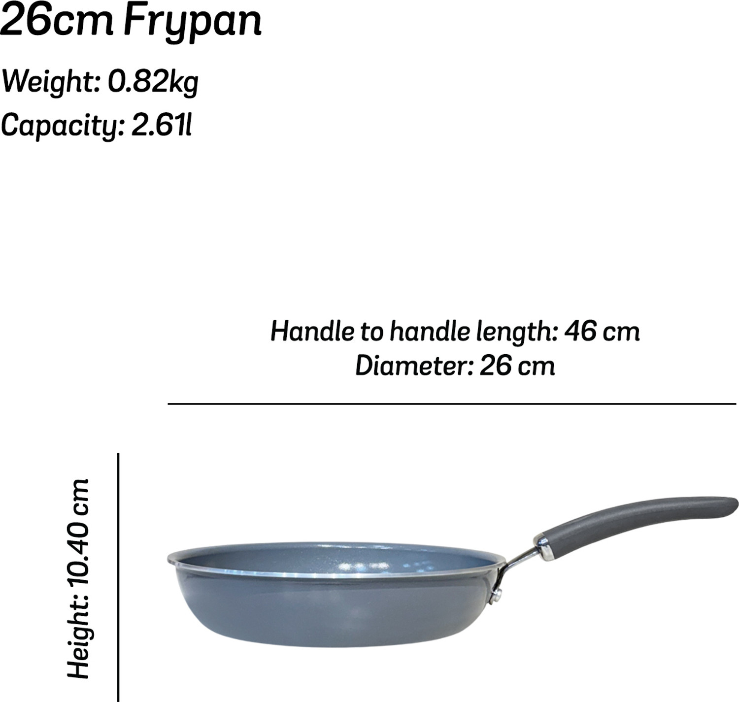 Image of Meyer Anzen Ceramic Coated Cookware Fry Pan 26 cm diameter 2.61 L capacity