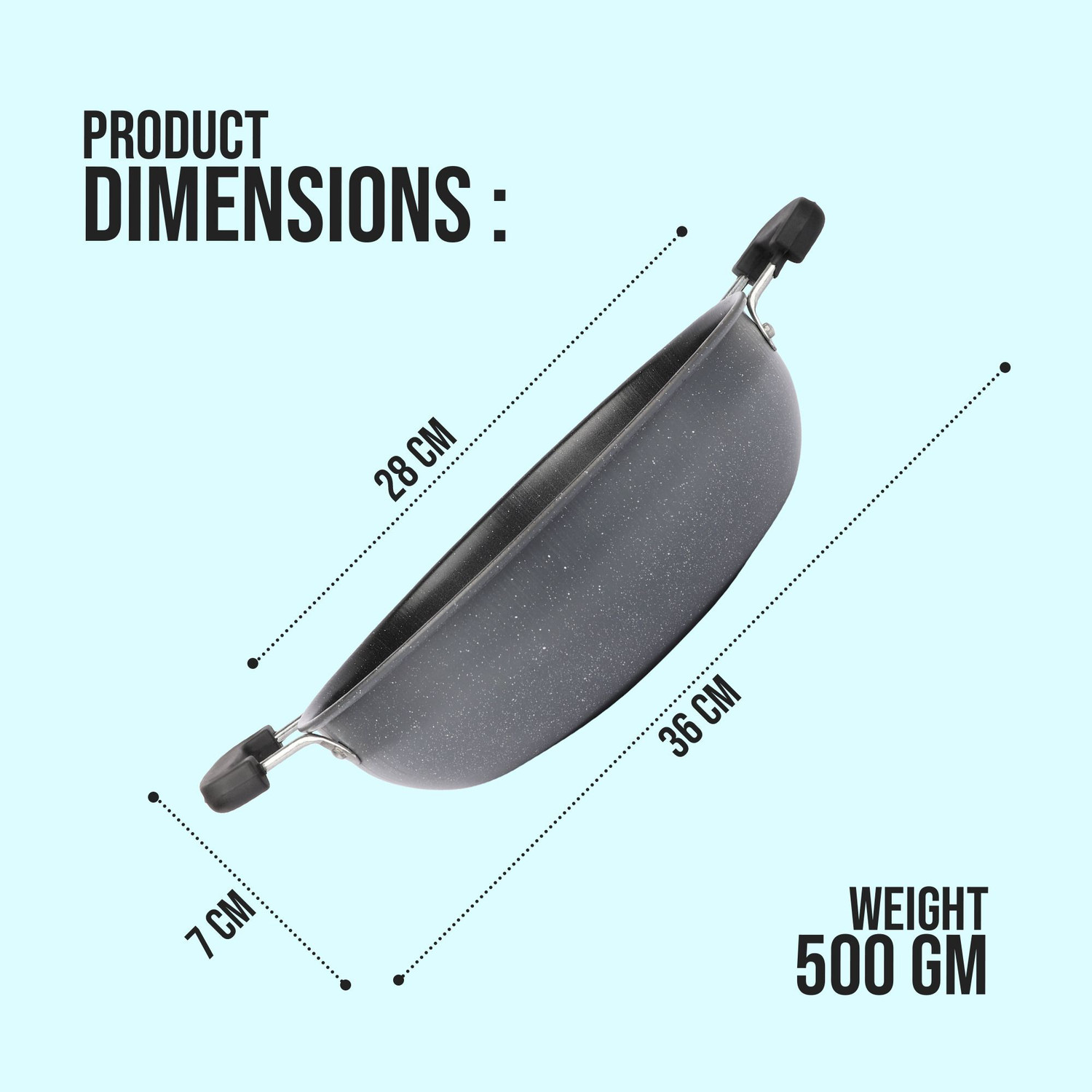 Image of Dozy IronRich Pro 28cm Low-Flame Nonstick Induction Kadhai Pan Kadhai 28 cm diameter 3 L capacity