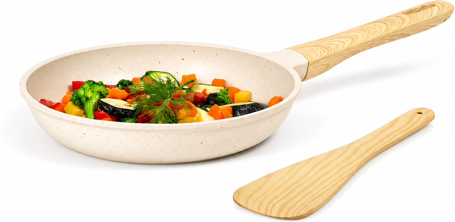 Image of Kreme CeraStone Granite Fry Pan 24 cm diameter 1.7 L capacity (Aluminium, Stoneware, Non-stick, Induction Bottom)
