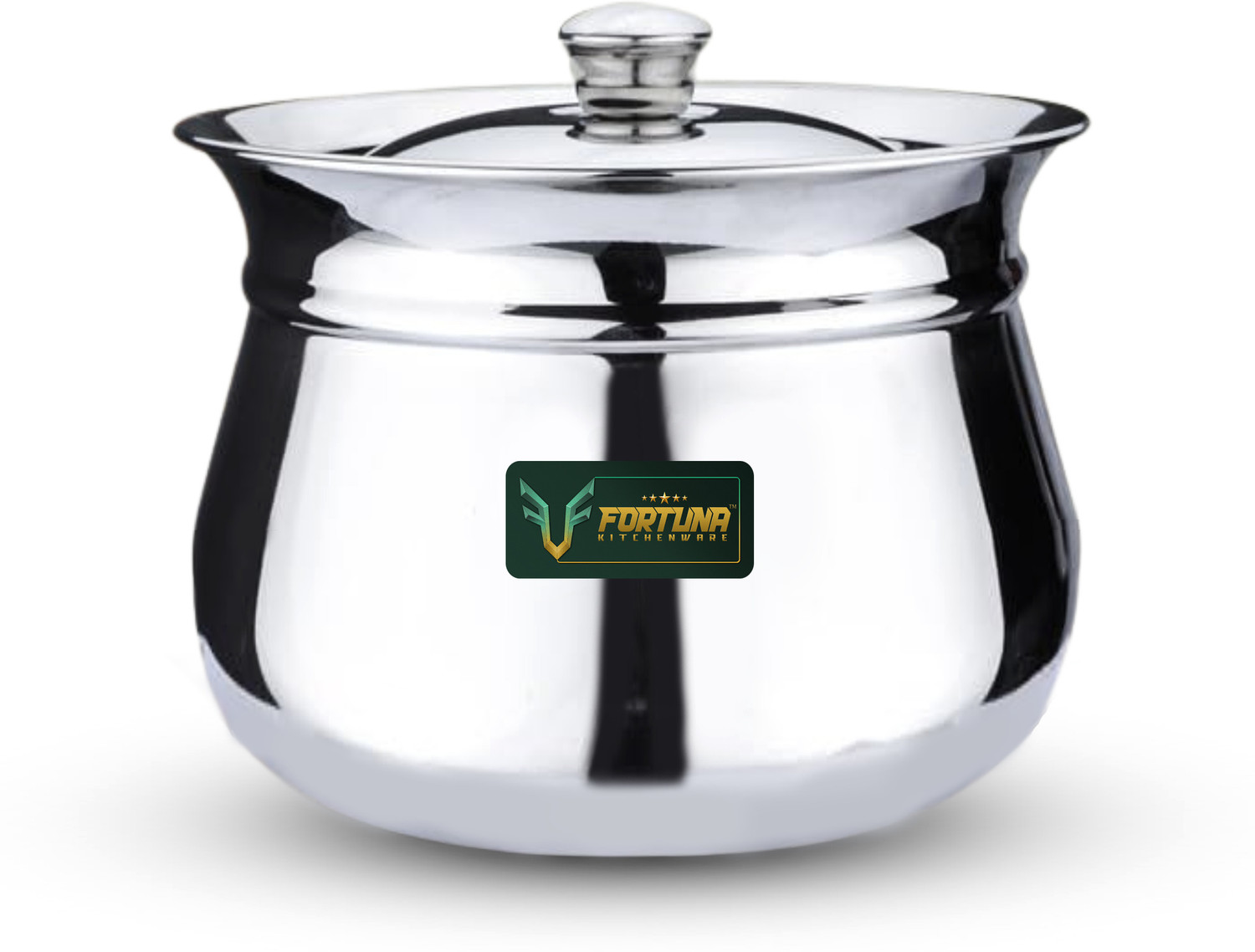 Image of Fortuna 2.5 Ltr 5-Star Heavy Dahi Handi / Curd Pot with Lid | Induction & Gas Compatible Pot 18.5 cm diameter 2.5 L capacity with Lid