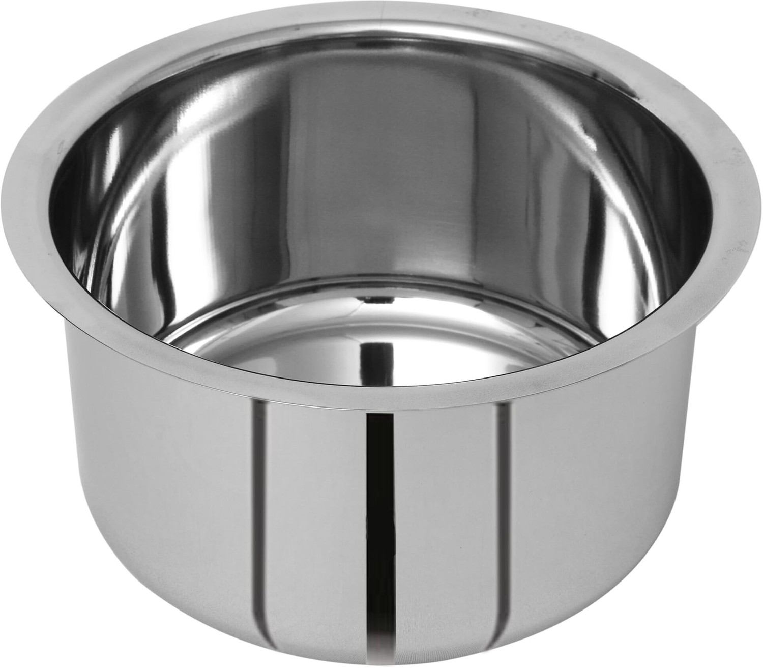 Image of PRISTINE Stainless steel 9 Pcs Tope /Bhagona /Patila Set 1.1 L, 1.6 L, 1.9 L, 2.5 L, 3.1 L, 3.8 L, 4.8 L, 5.6 L, 6.7 L capacity 14 cm, 15 cm, 16.5 cm, 18 cm, 19 cm, 20.5 cm, 21.5 cm, 23 cm, 24 cm diameter