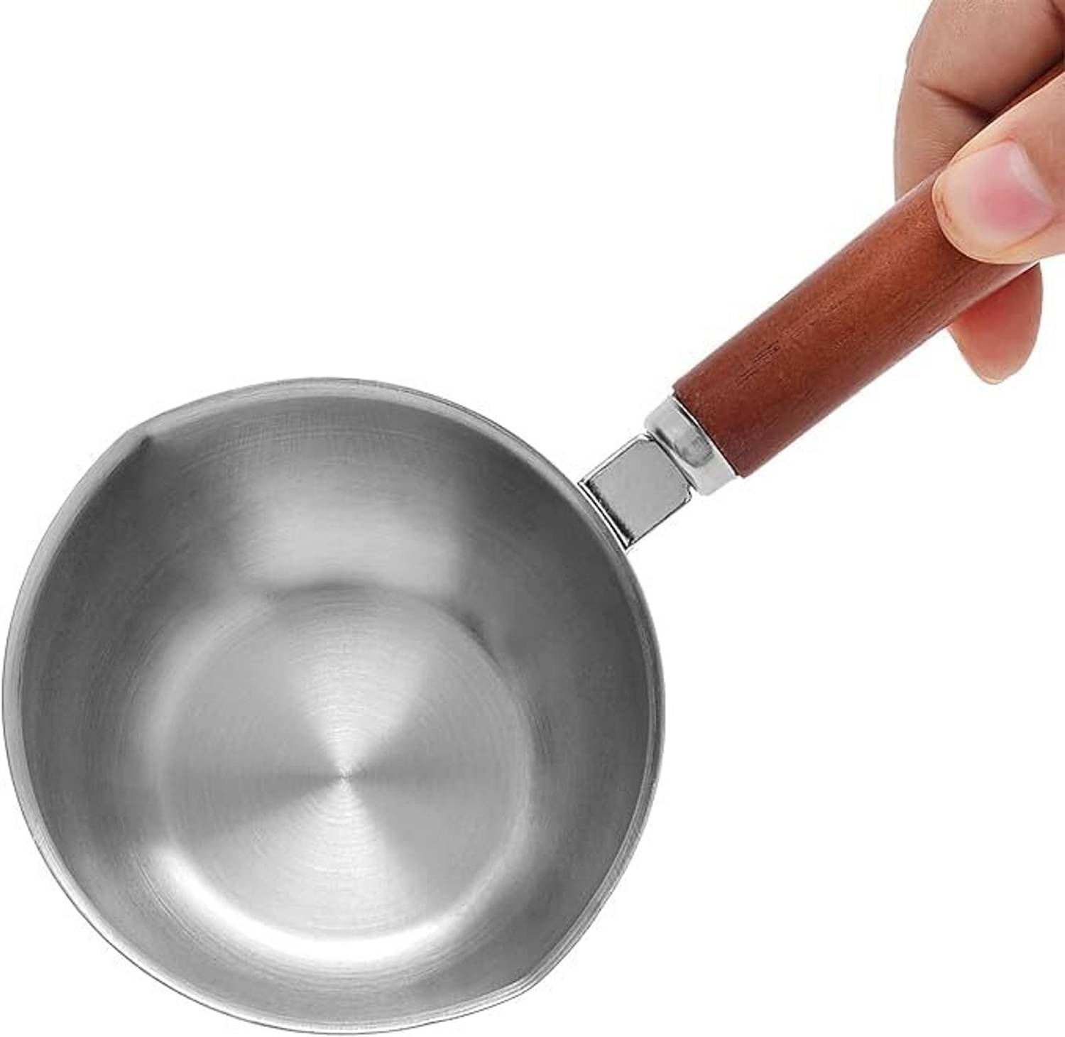 Alark Stainless Steel Pan Oil Warmer - Milk Warmer Pot Dumping Nozzles Pot 1 cm diameter 0.5 L capacity