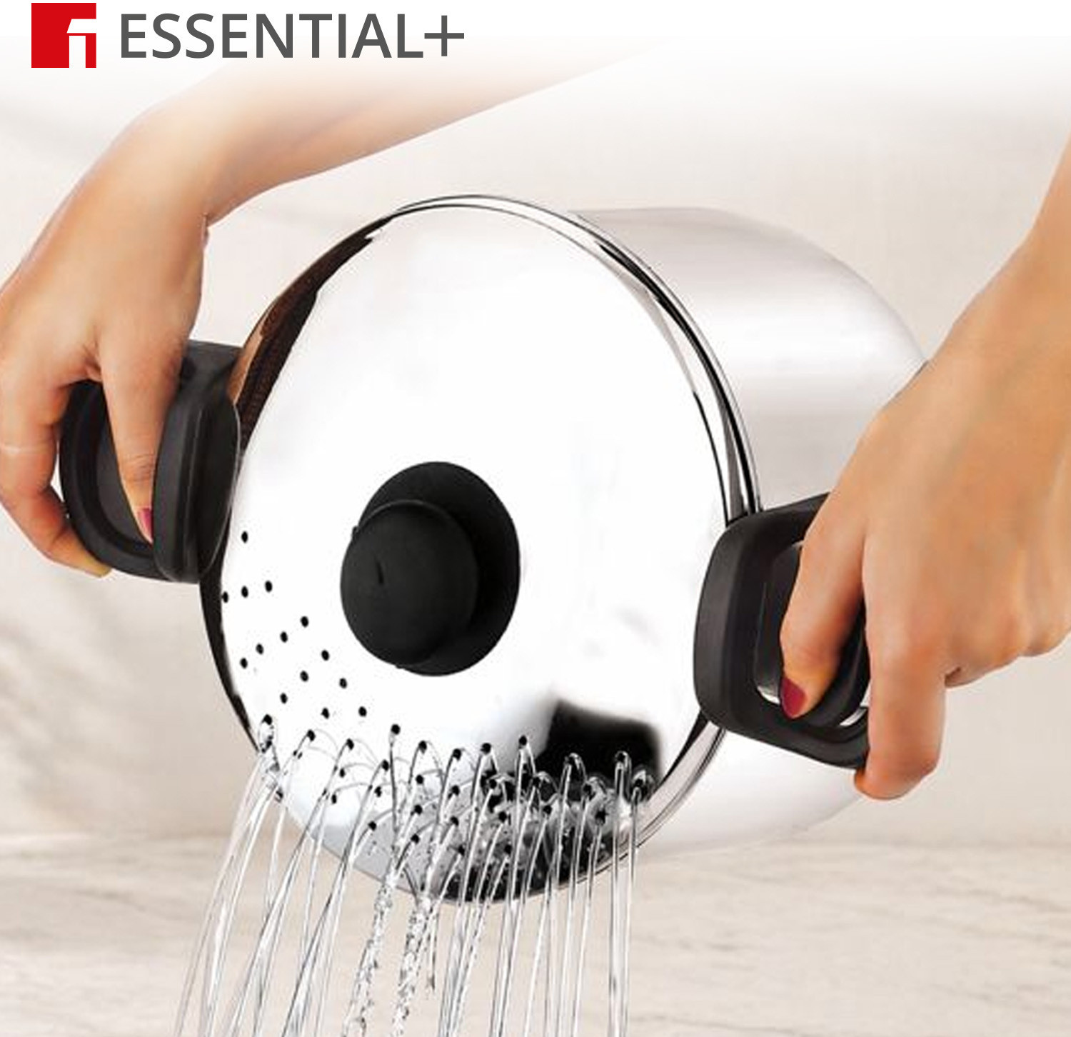 Image of BERGNER Essential Plus Stainless Steel Rice Strainer Pot 20cm (4L) with Glass Lid, Pot 20 cm diameter 4 L capacity with Lid