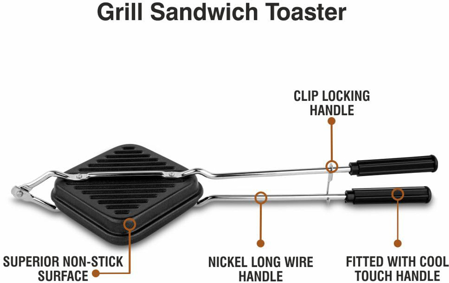 Image of Masox Store Aluminium Grill Non Stick Toast Sandwich Maker, Litti Maker | Appam Stand S0 0 W Pop Up Toaster