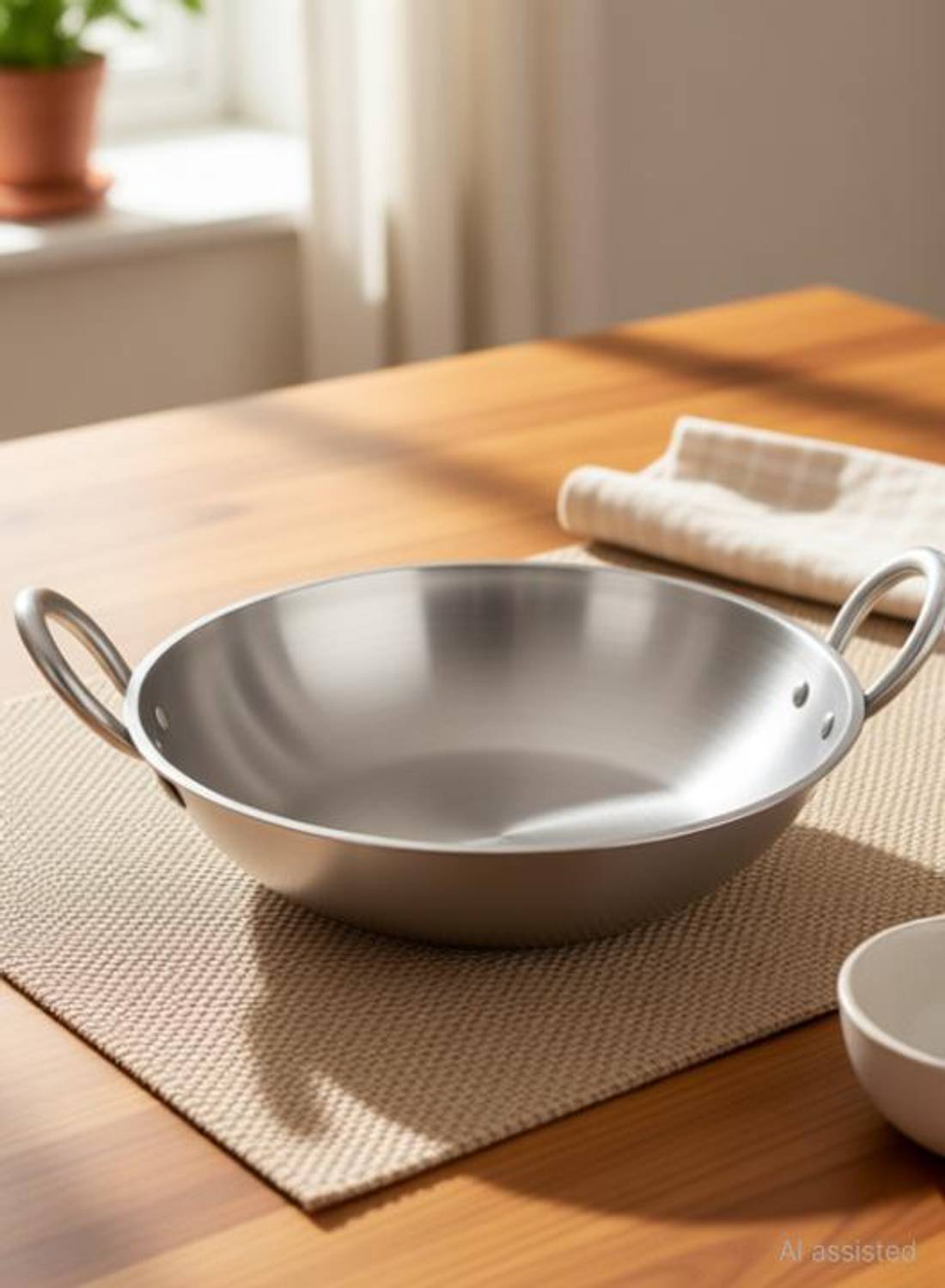 ARGKW Pure Aluminium 1 Litre Kadhai / Ideal for 1-2 Person(Unbreakable Handle) Kadhai 22.86 cm diameter 1 L capacity