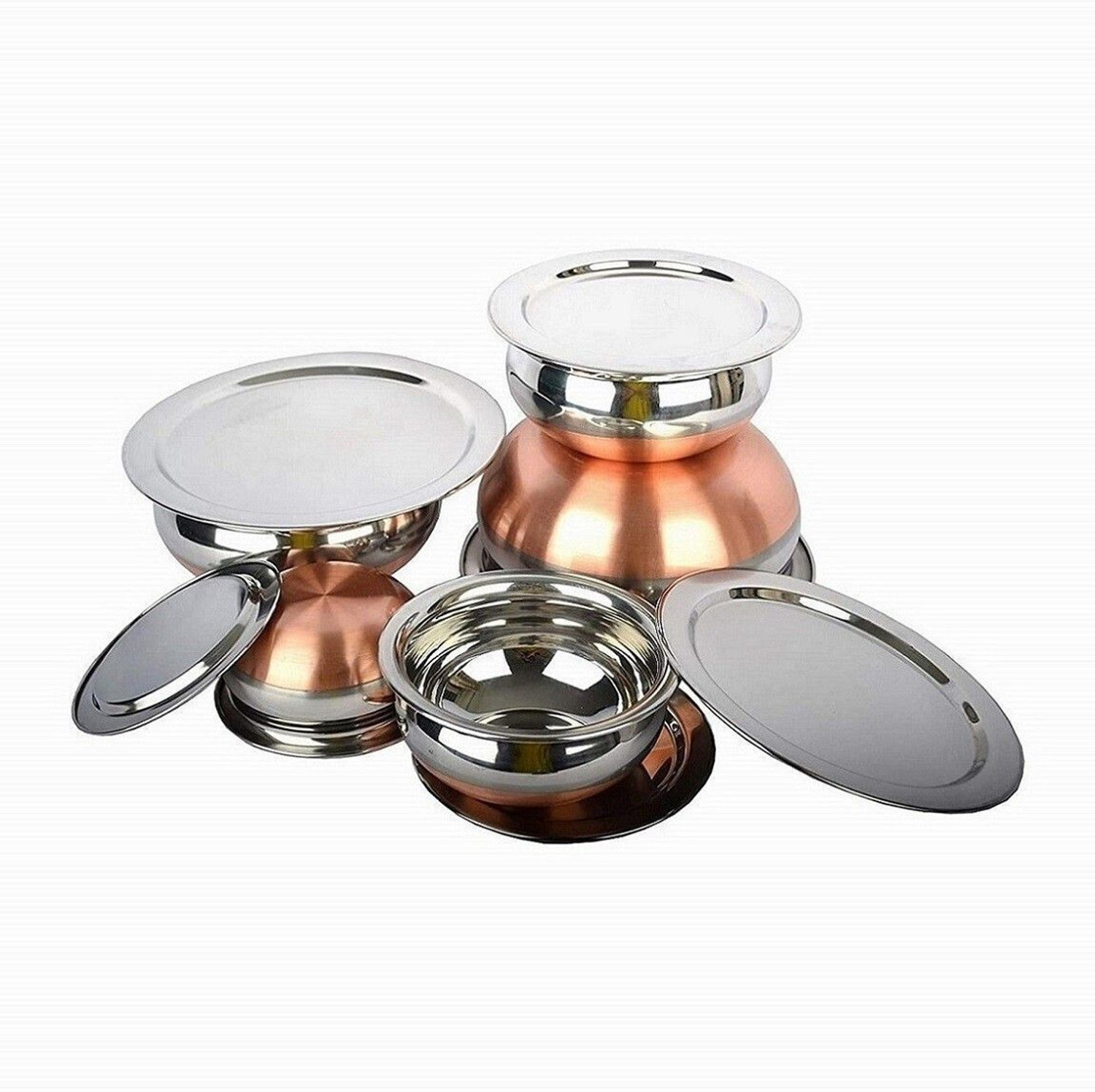 Image of Resoco 5 Handi Set With Lid, Serving Handi Set, Decorative Bowl Set, Bowl Set With Lid Handi 0.65 L, 0.85 L, 1.23 L, 1.83 L, 2.45 L with Lid