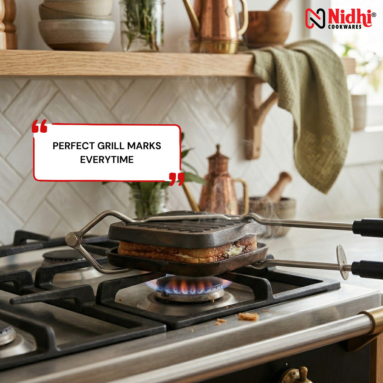 Image of N NIDHI Hand Grill Toaster Grill Sandwich Maker (Black)