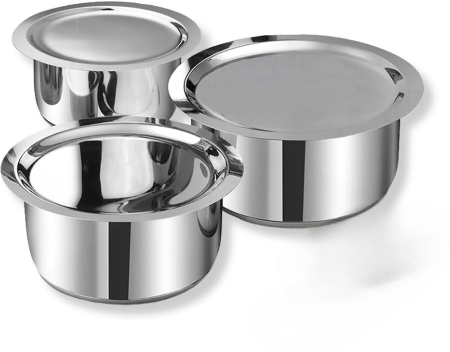 Image of Storehaus Storehaus Triply SAS Tope Set of 3 Pcs with Lid with Lid 2 L capacity 18 cm diameter