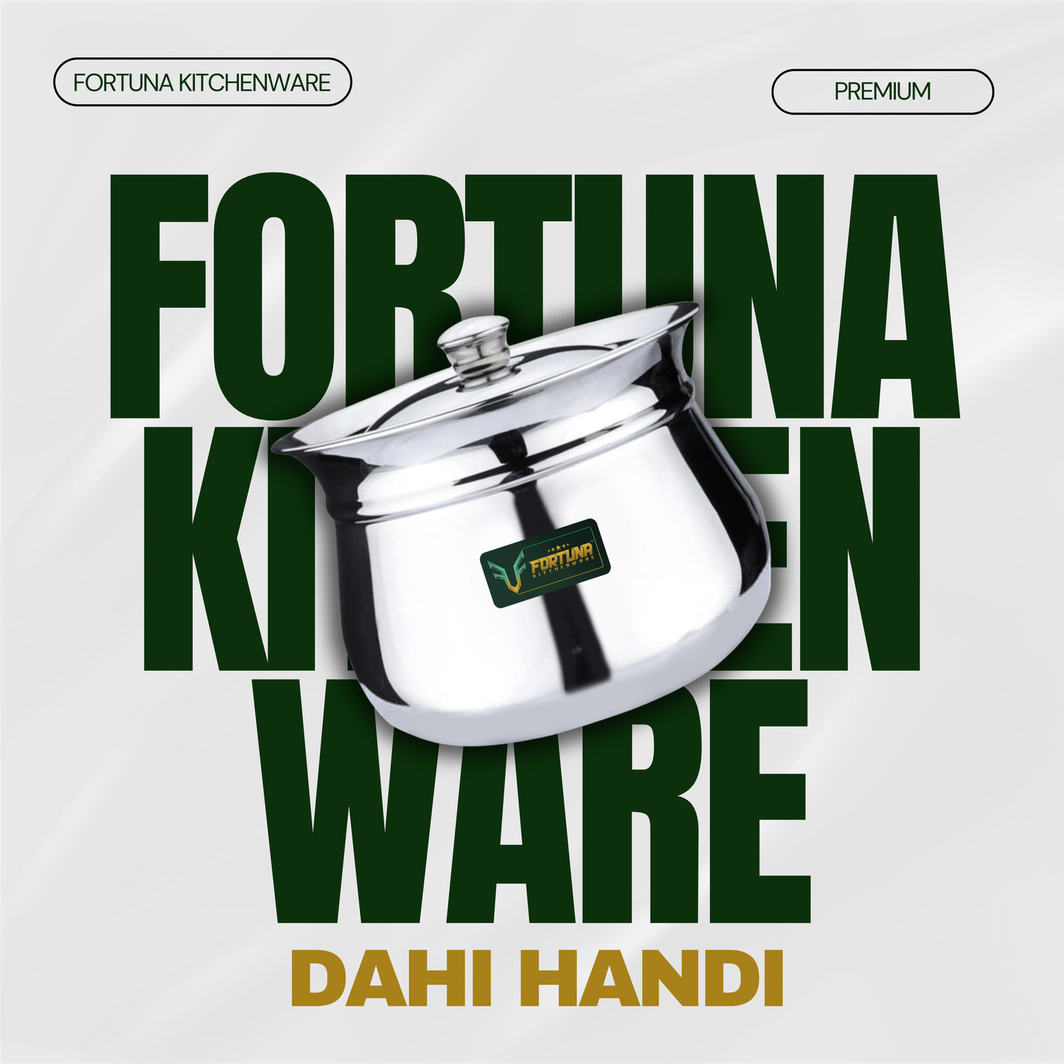 Image of Fortuna 2.5 Ltr 5-Star Heavy Dahi Handi / Curd Pot with Lid | Induction & Gas Compatible Pot 18.5 cm diameter 2.5 L capacity with Lid