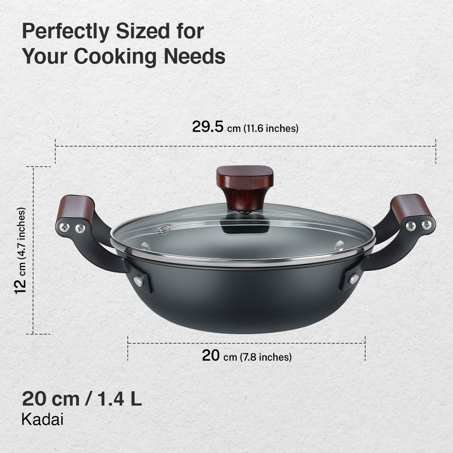 Image of Prestige Castlite Patterned Enamel Coated|High Heat Retention|Rust Proof|Stay-Cool Handle Kadhai 20 cm diameter with Lid 1.4 L capacity