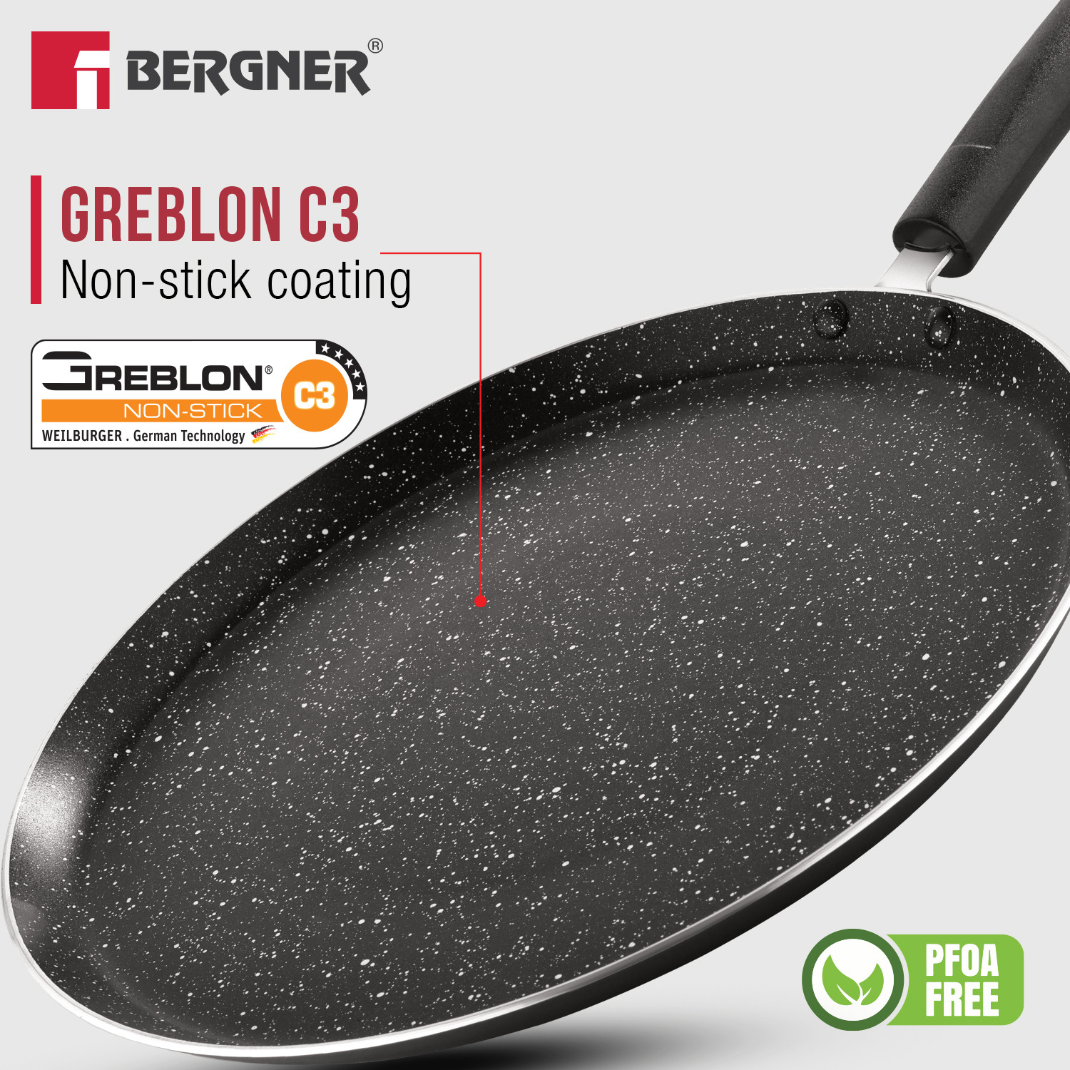 Image of BERGNER Amarone 28cm Non-Stick Dosa Tawa | Tawa 28 cm diameter