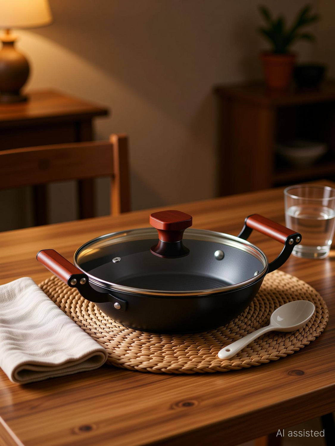Image of Prestige Castlite Patterned Enamel Coated|High Heat Retention|Rust Proof|Stay-Cool Handle Kadhai 24 cm diameter with Lid 2.4 L capacity
