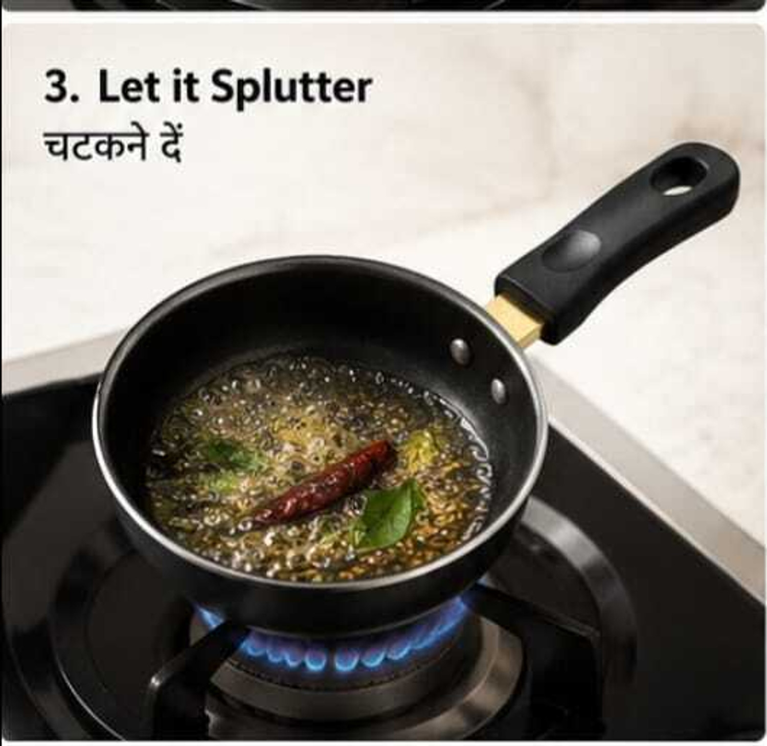 Image of LAVESH ENTERPRISES Mini Non-Stick Tadka Pan for Daily Cooking Tadka Pan 10 cm diameter 0.5 L capacity