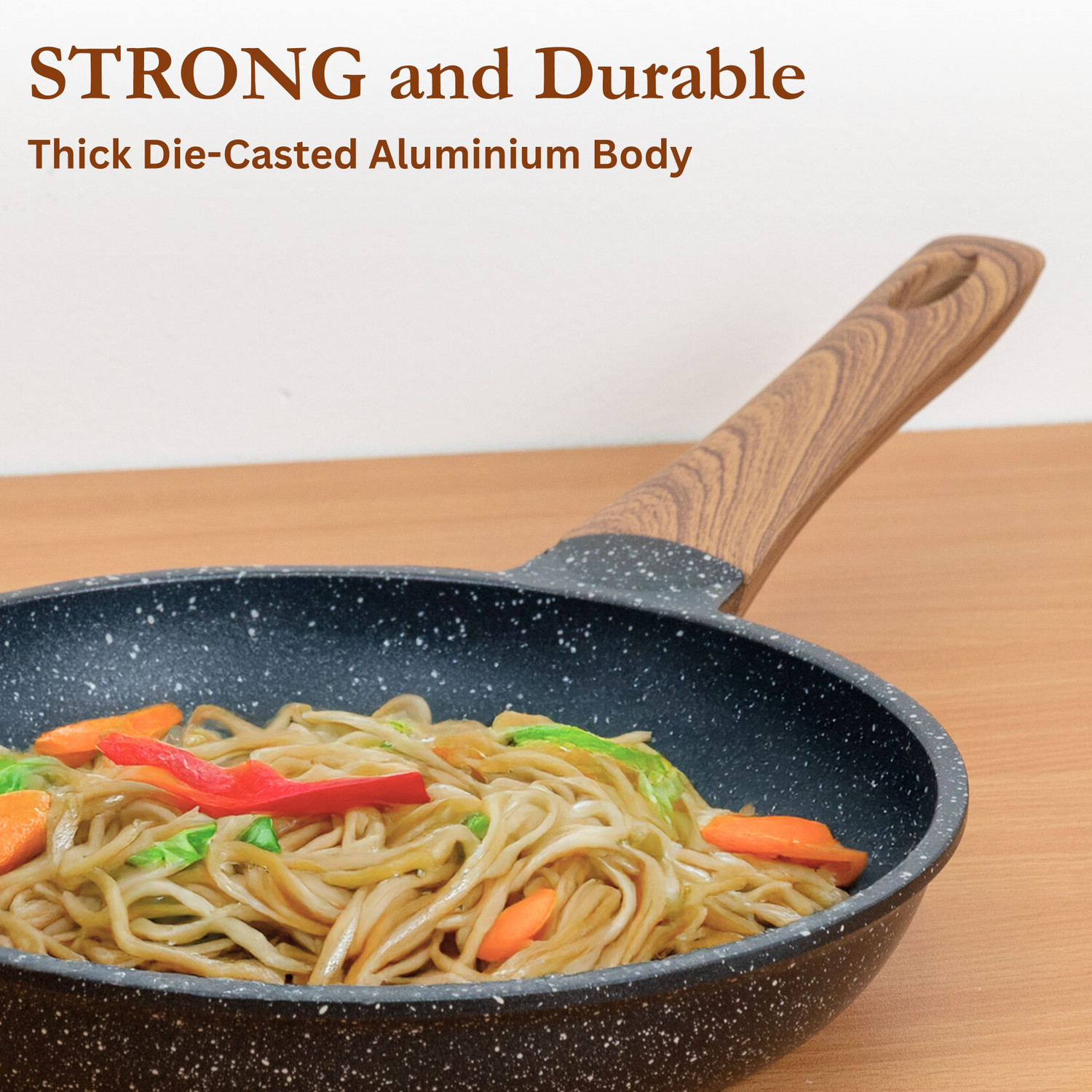 Image of Kreme CeraStone Granite Fry Pan 24 cm diameter 1.7 L capacity (Aluminium, Non-stick, Induction Bottom)