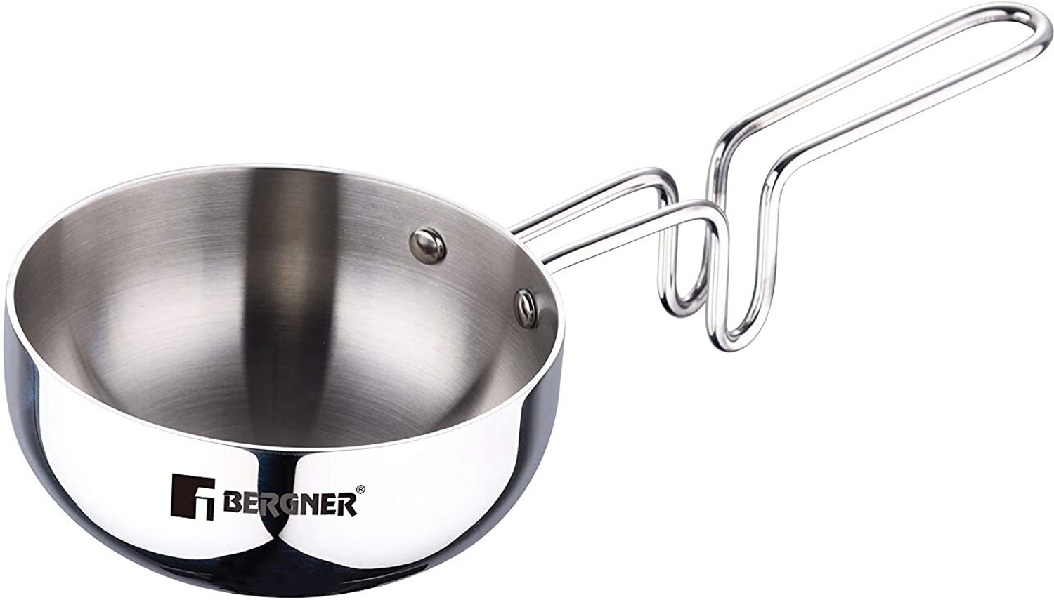 Image of BERGNER Argent Tadka Pan 12 cm diameter with Lid 0.5 L capacity