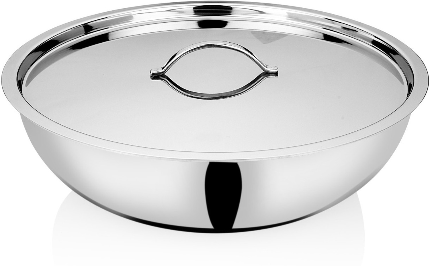 Image of bhalaria Triply Tasla with Handle | Gas & Induction Compatible Tasla with Lid 5.3 L capacity 30 cm diameter